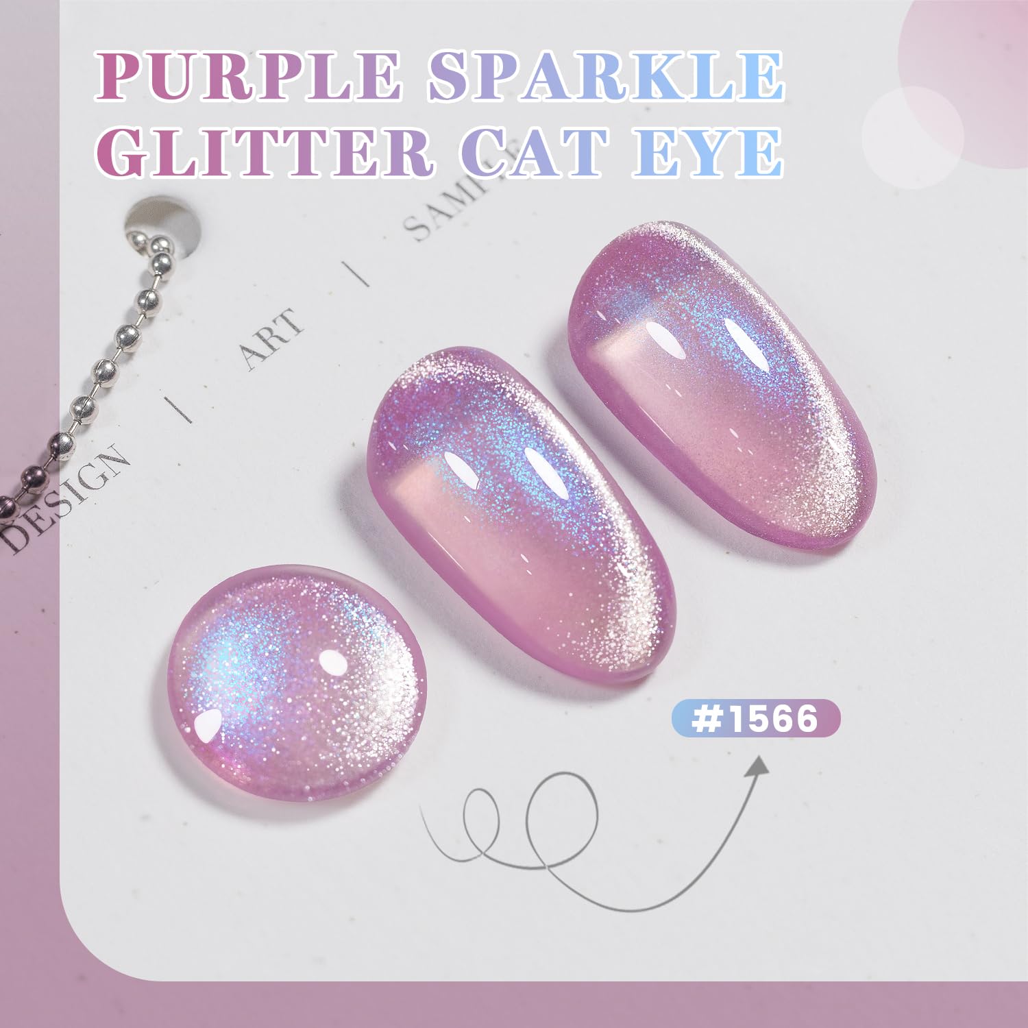 ESMALTE DE UÑAS GEL RARJSM PURPLE BLUE DIAMOND CAT EYE 15ML CON IMÁN - 4