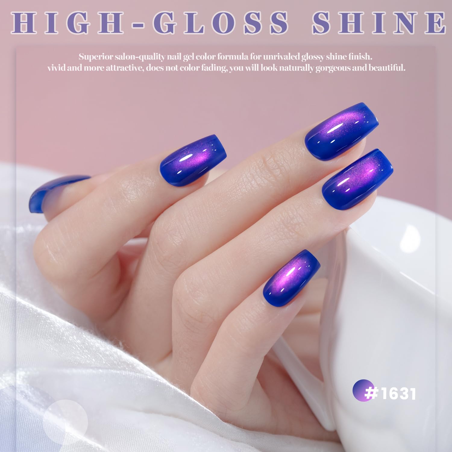 ESMALTE EN GEL RARJSM OCEAN BLUE PURPLE CAT EYE 15ML CON IMÁN - 3