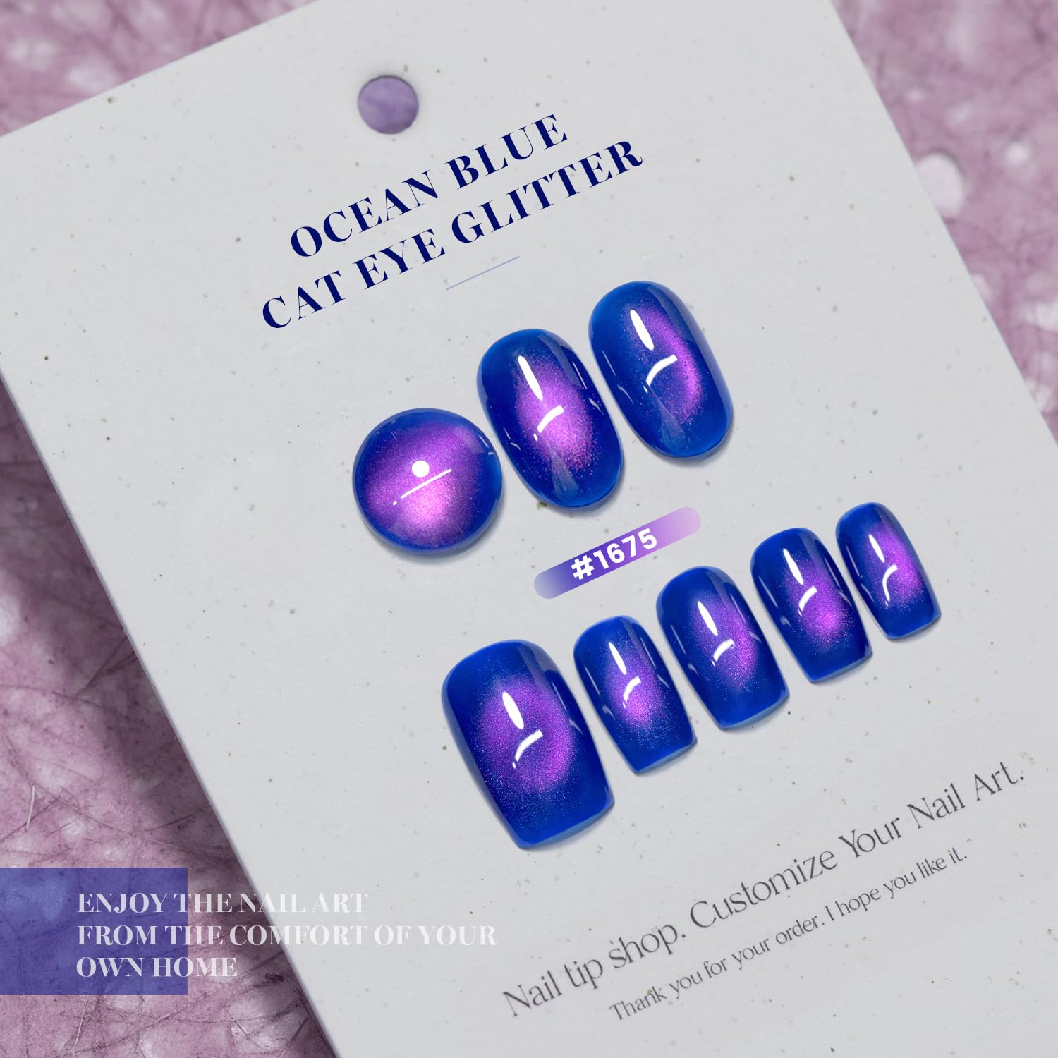 ESMALTE EN GEL RARJSM OCEAN BLUE PURPLE CAT EYE 15ML CON IMÁN - 4