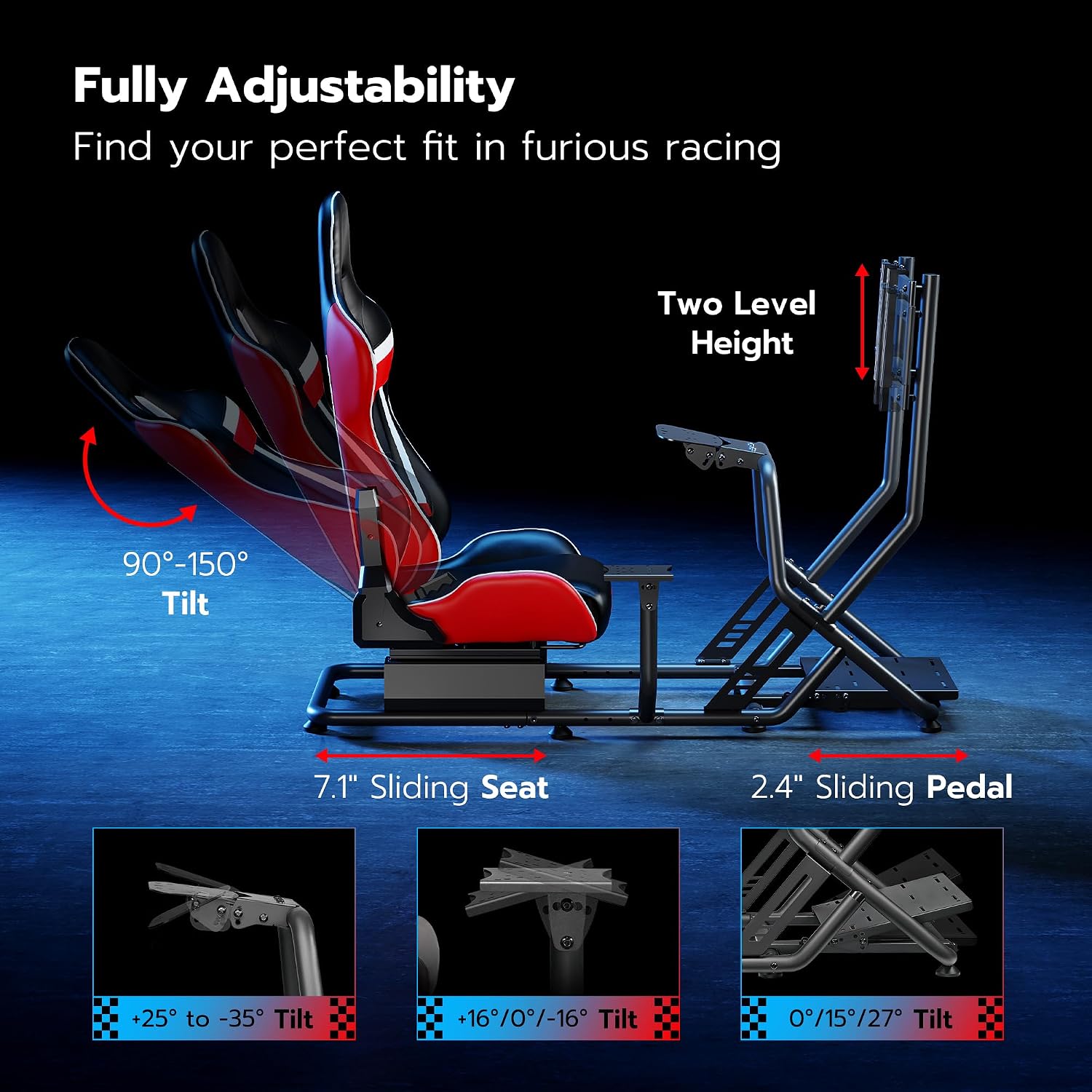 COCKPIT PARA SIMULADOR DE CARRERAS ARES WING CON SOPORTE PARA TV - 3