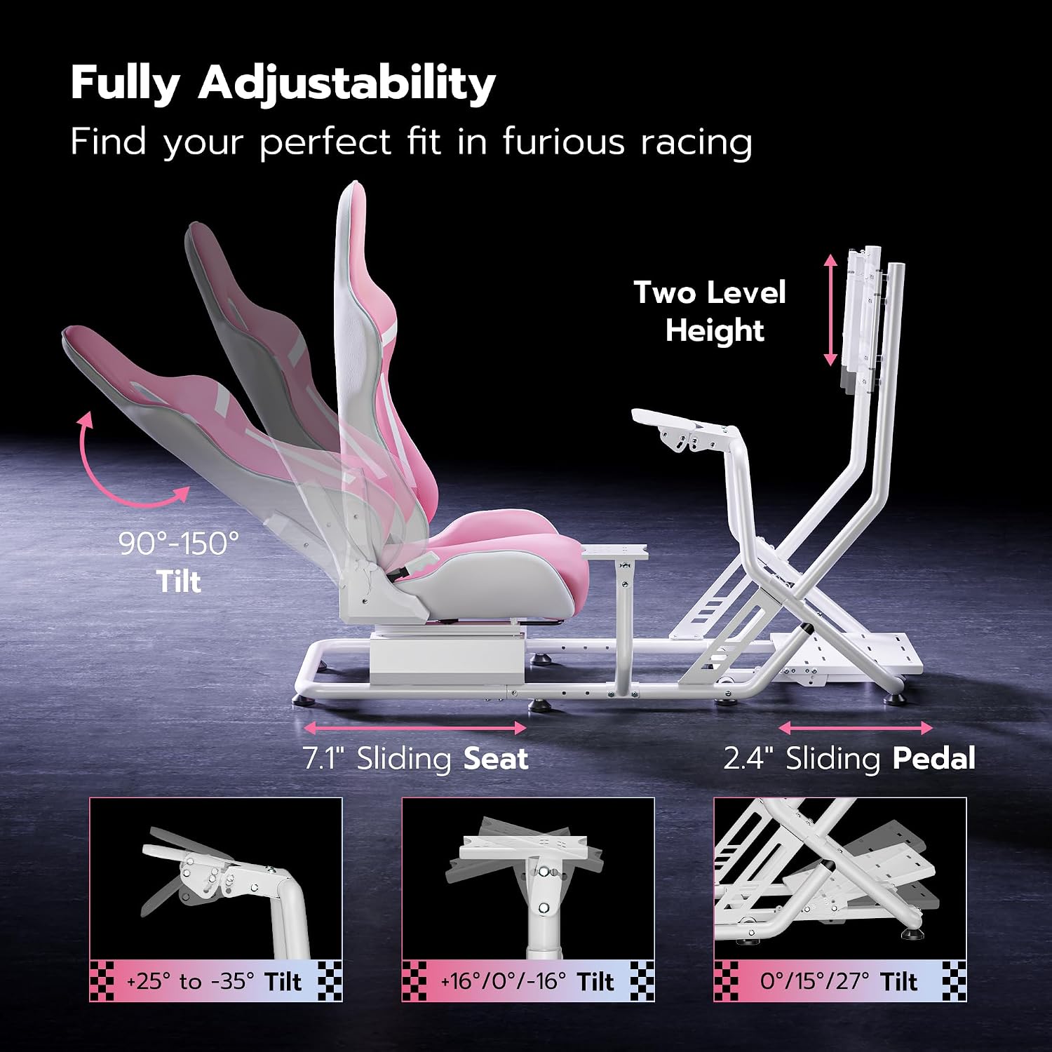 COCKPIT PARA SIMULADOR DE CARRERAS ARES WING CON SOPORTE PARA TV - 2