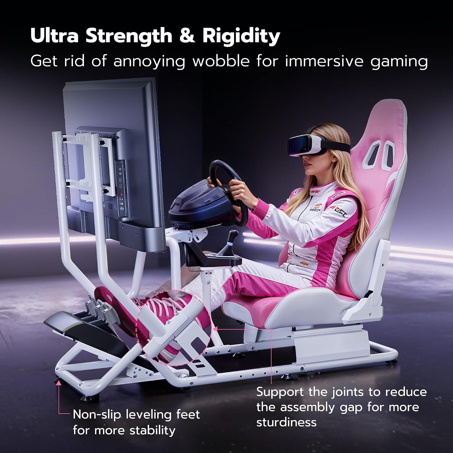 COCKPIT PARA SIMULADOR DE CARRERAS ARES WING CON SOPORTE PARA TV - 3