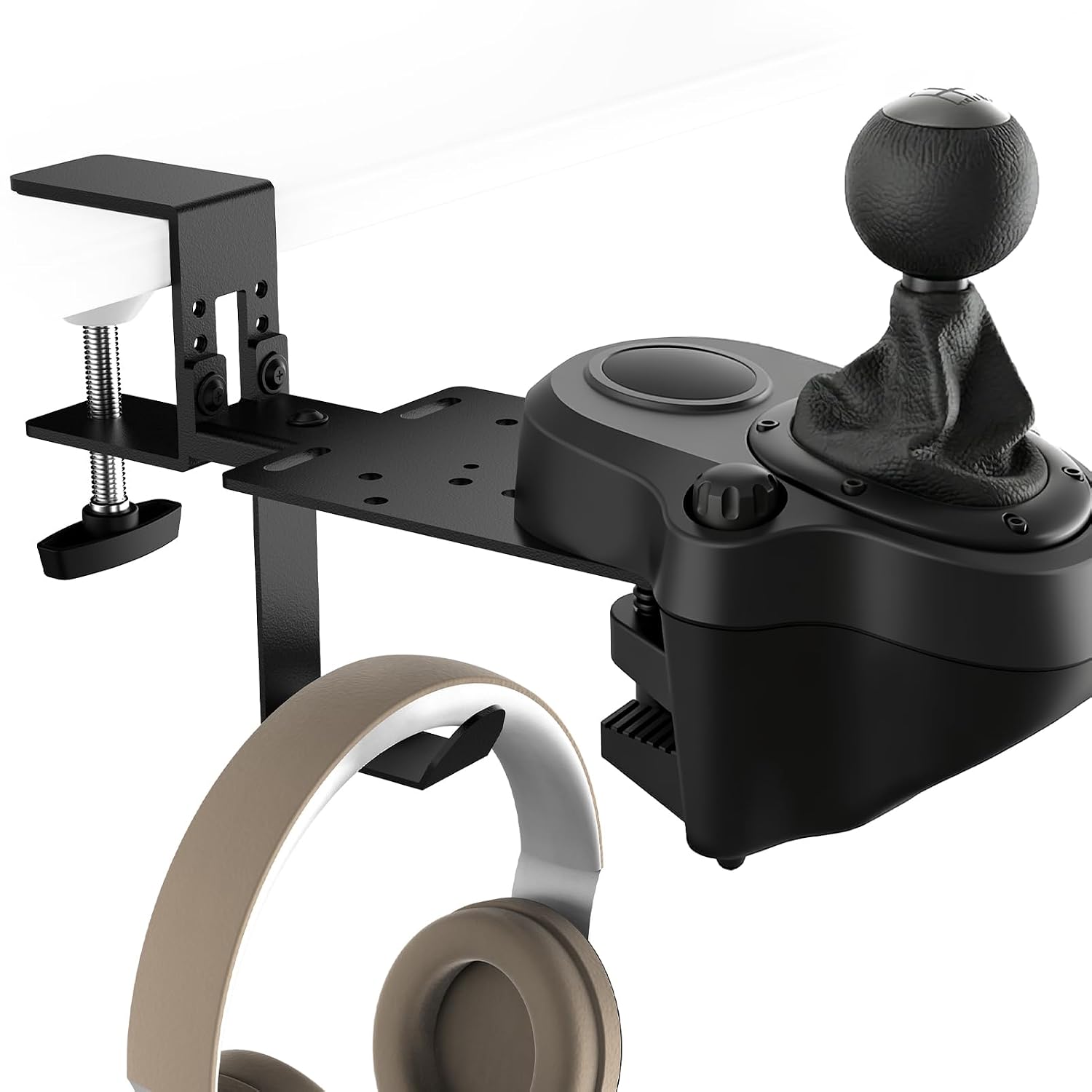 SOPORTE PARA PALANCA DE CAMBIOS SILVIP COMPATIBLE CON LOGITECH Y THRUSTMASTER CON PORTA AURICULARES - 1