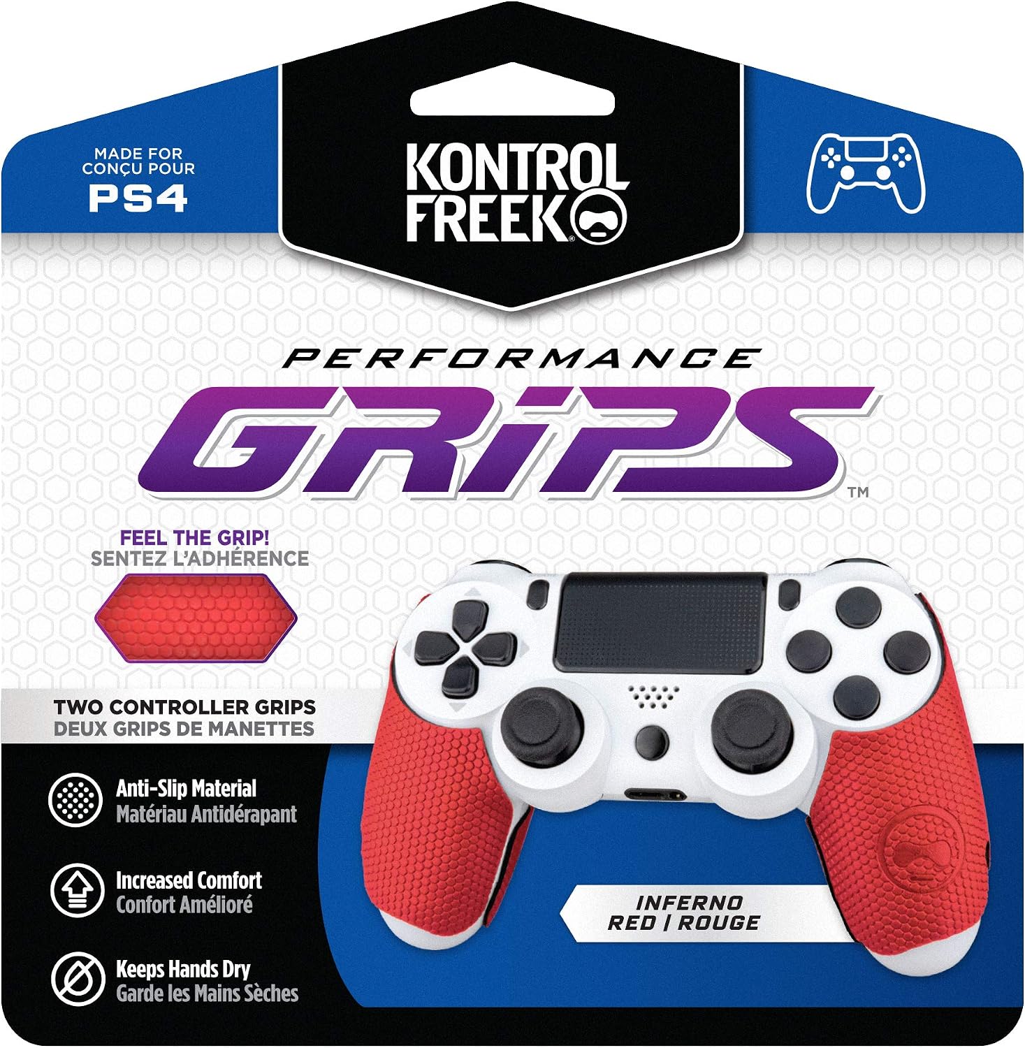 GRIP PARA CONTROL PLAYSTATION 4 KONTROLFREEK PERFORMANCE INFERNO ROJO - 1