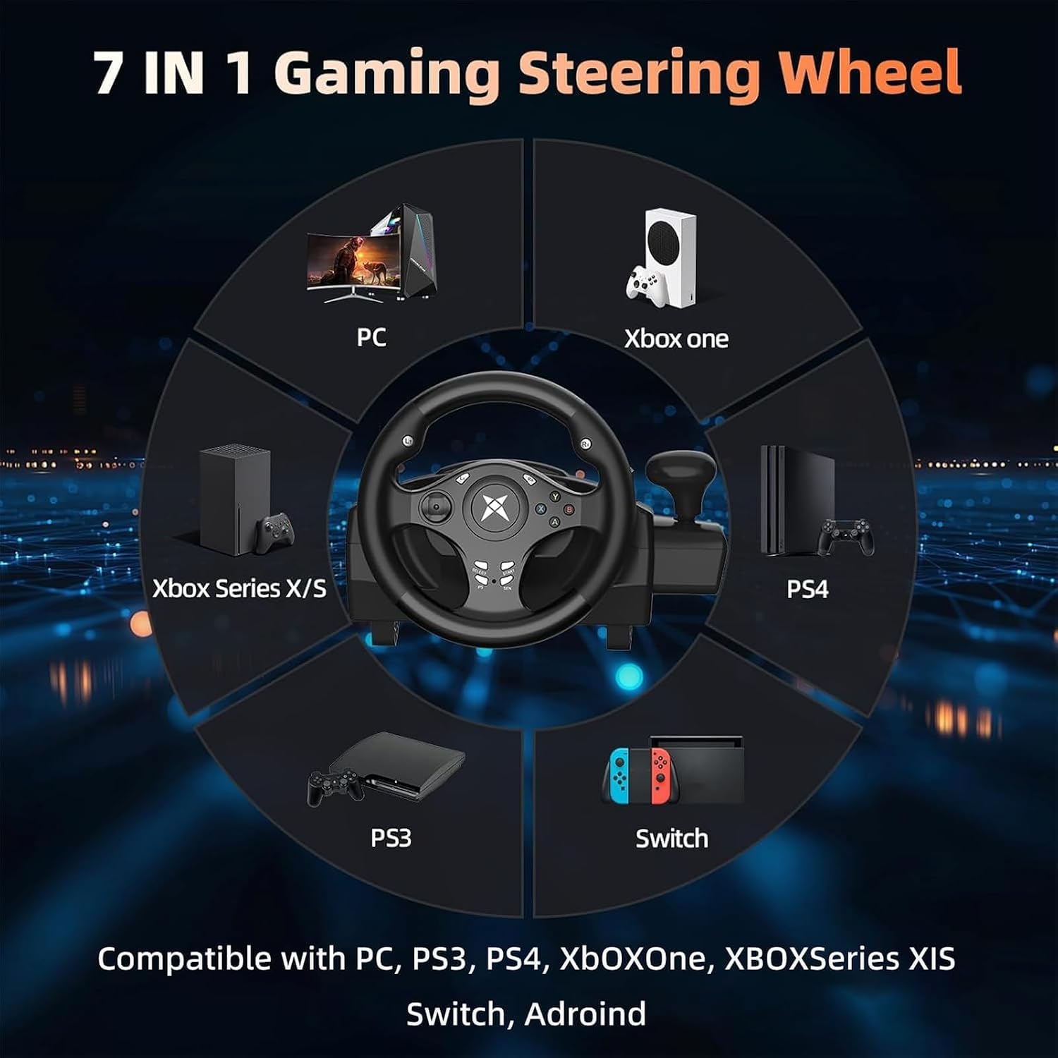 VOLANTE CON PEDALES DOYO GAMING PARA PC, XBOX ONE, XBOX SERIES X - 2