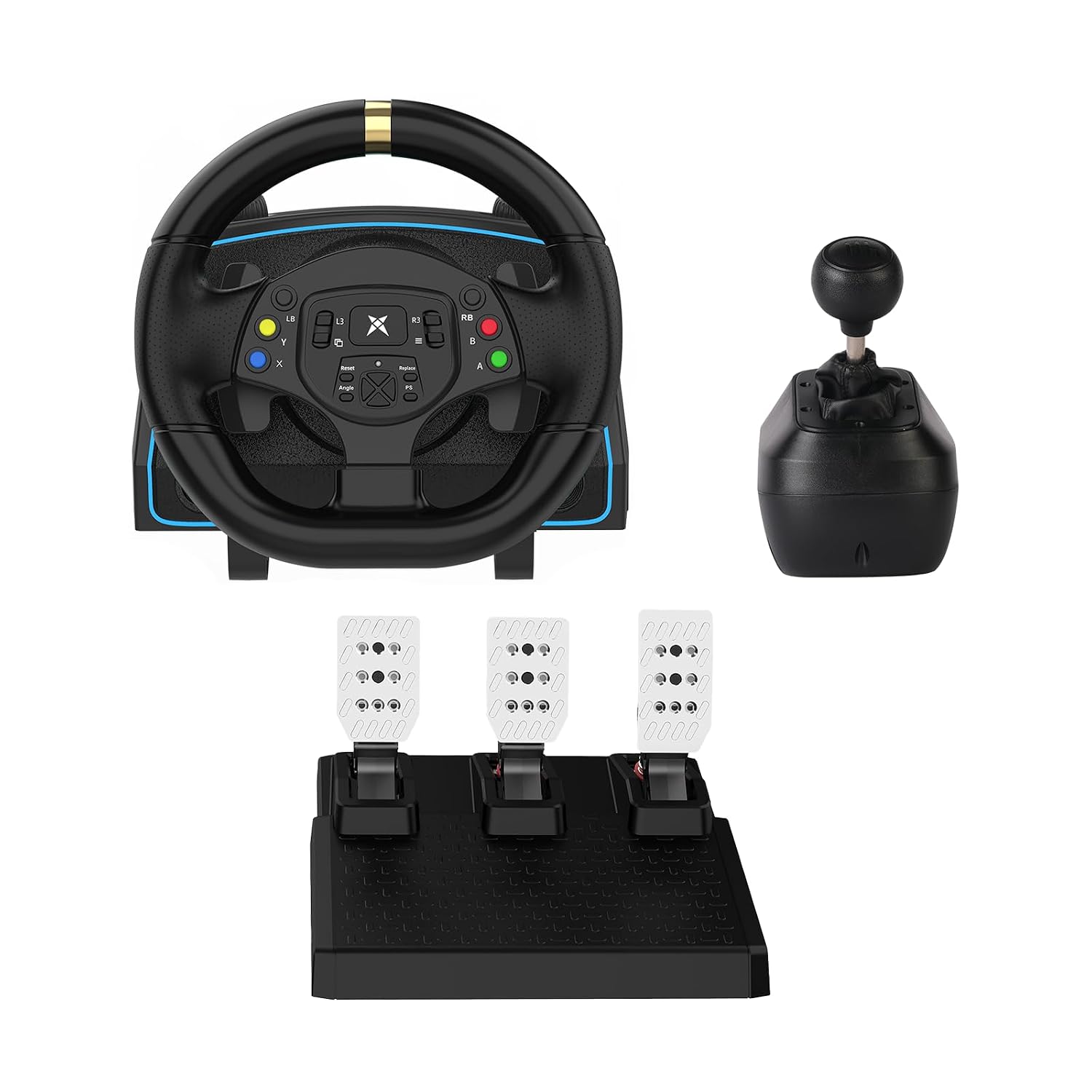 VOLANTE PARA JUEGOS DOYO CON PEDALES HALL Y PALANCA H PARA PC Y PS3 - 1