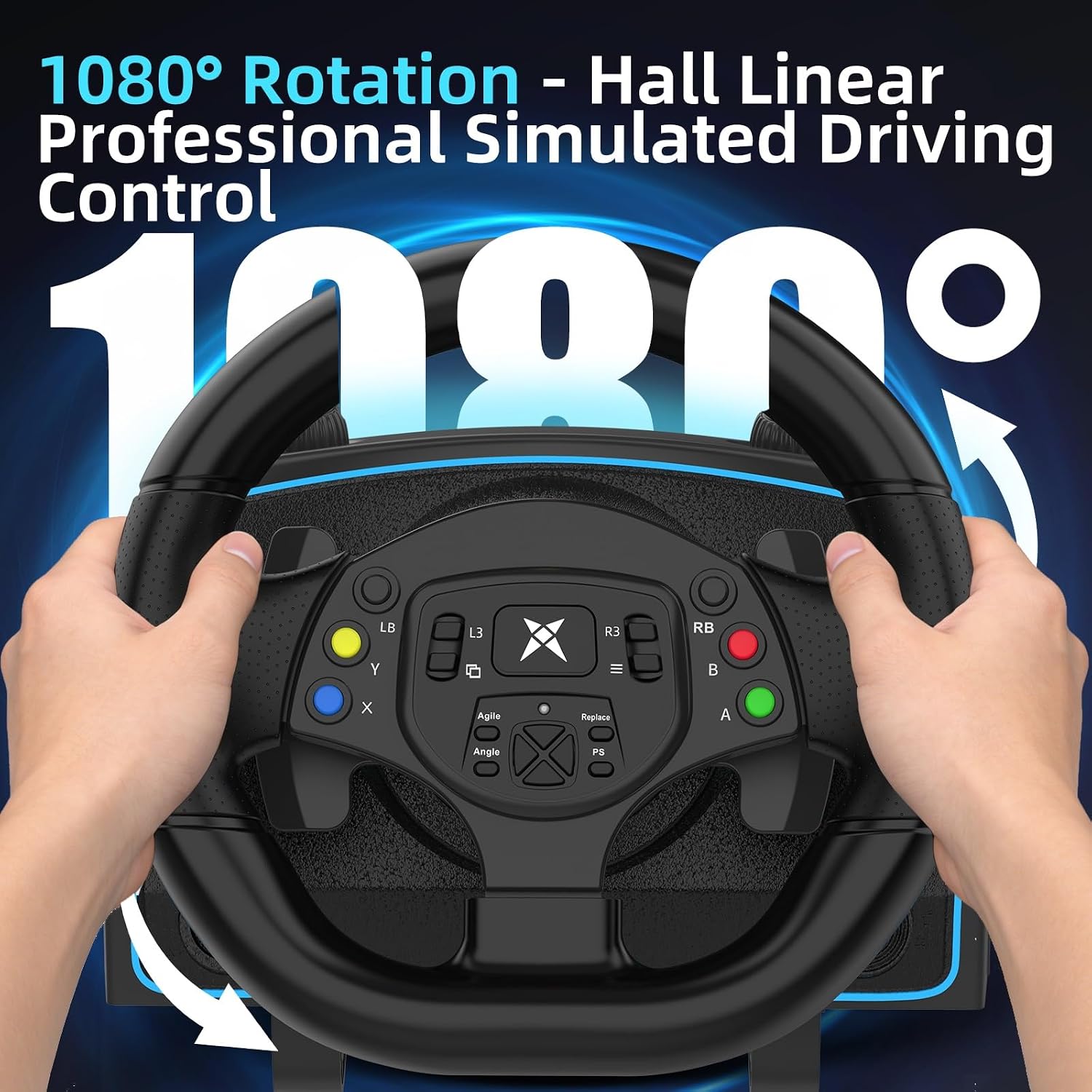 VOLANTE PARA JUEGOS DOYO CON PEDALES HALL Y PALANCA H PARA PC Y PS3 - 2
