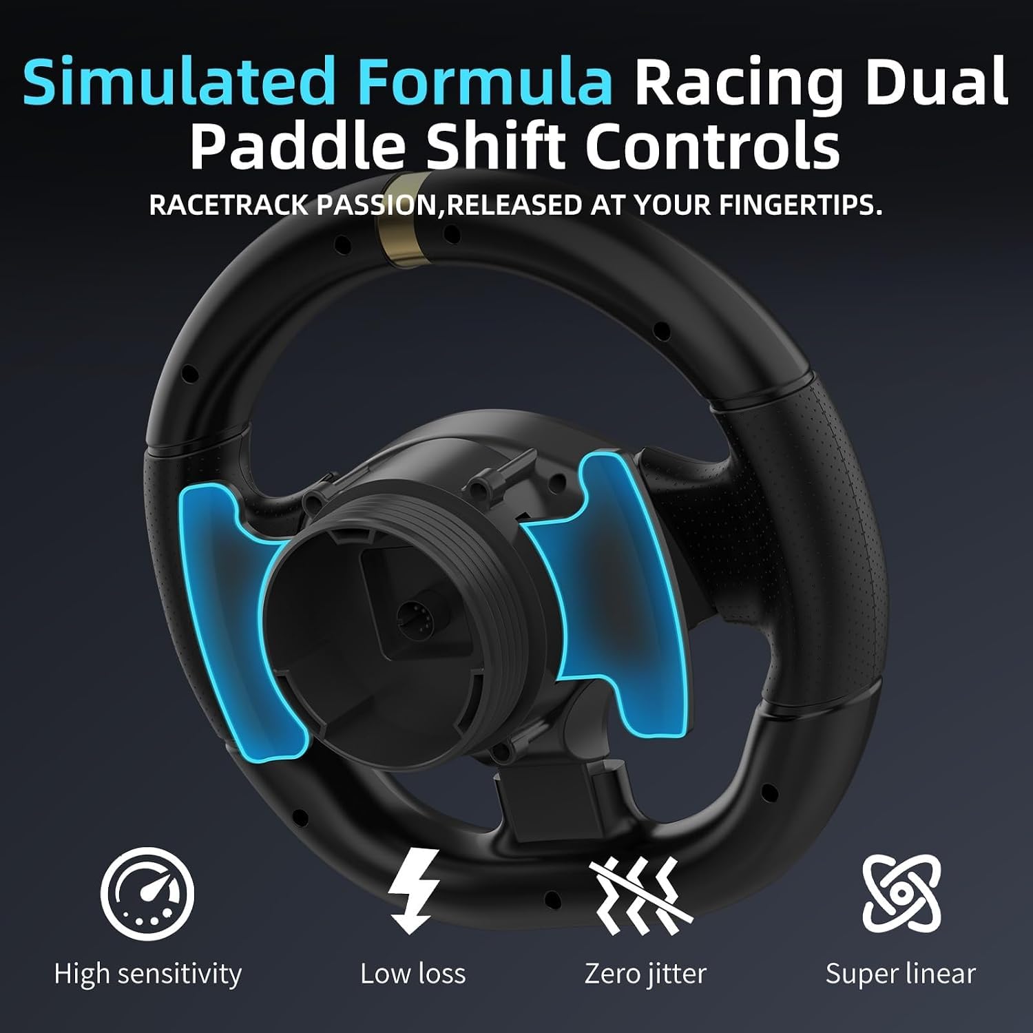 VOLANTE PARA PC NBCP F10 RACING WHEEL 1080° CON CAMBIO MANUAL - 3
