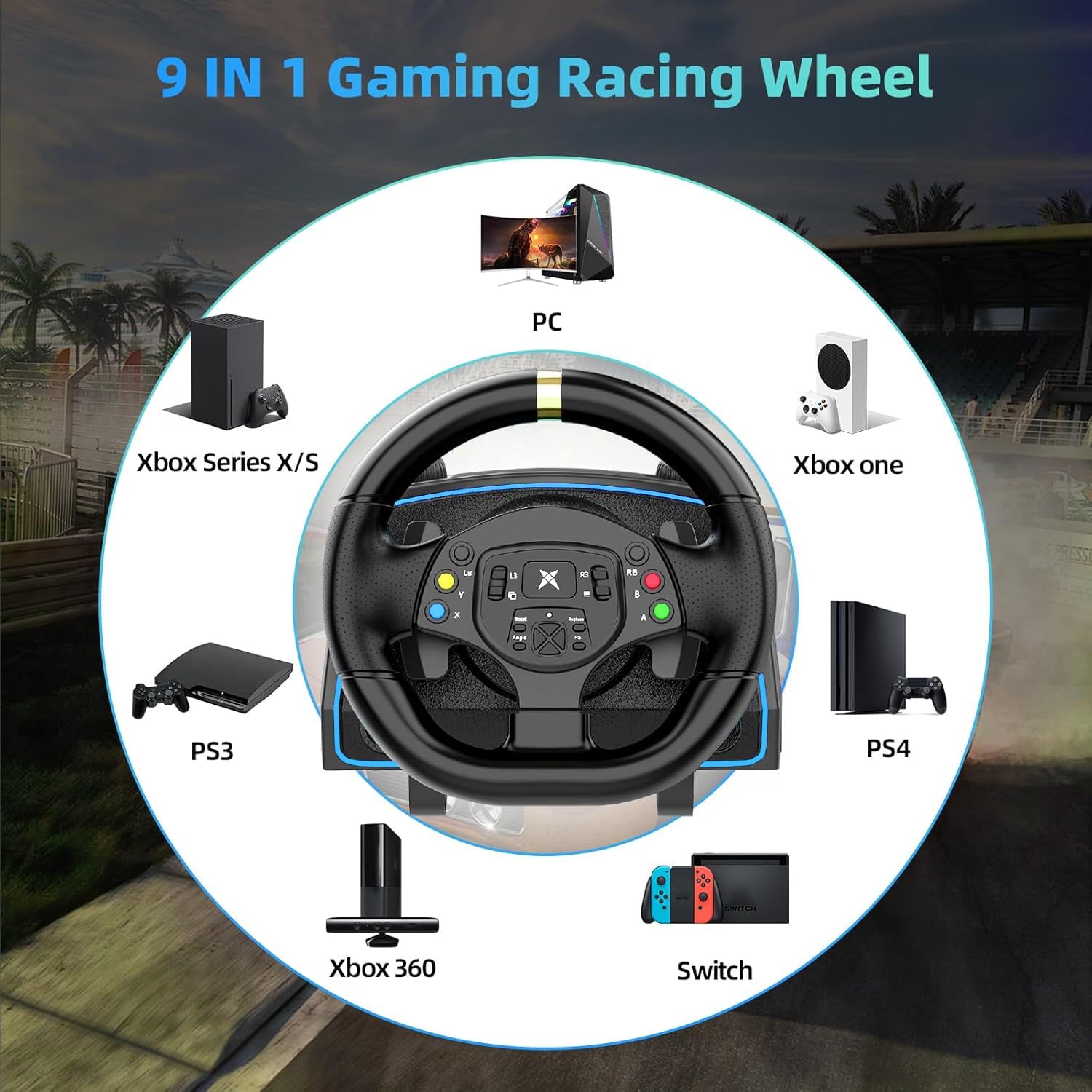 VOLANTE PARA VIDEOJUEGOS DOYO GAMING COMPATIBLE CON PC, XBOX ONE, PS4, XBOX SERIES X Y SWITCH - 2