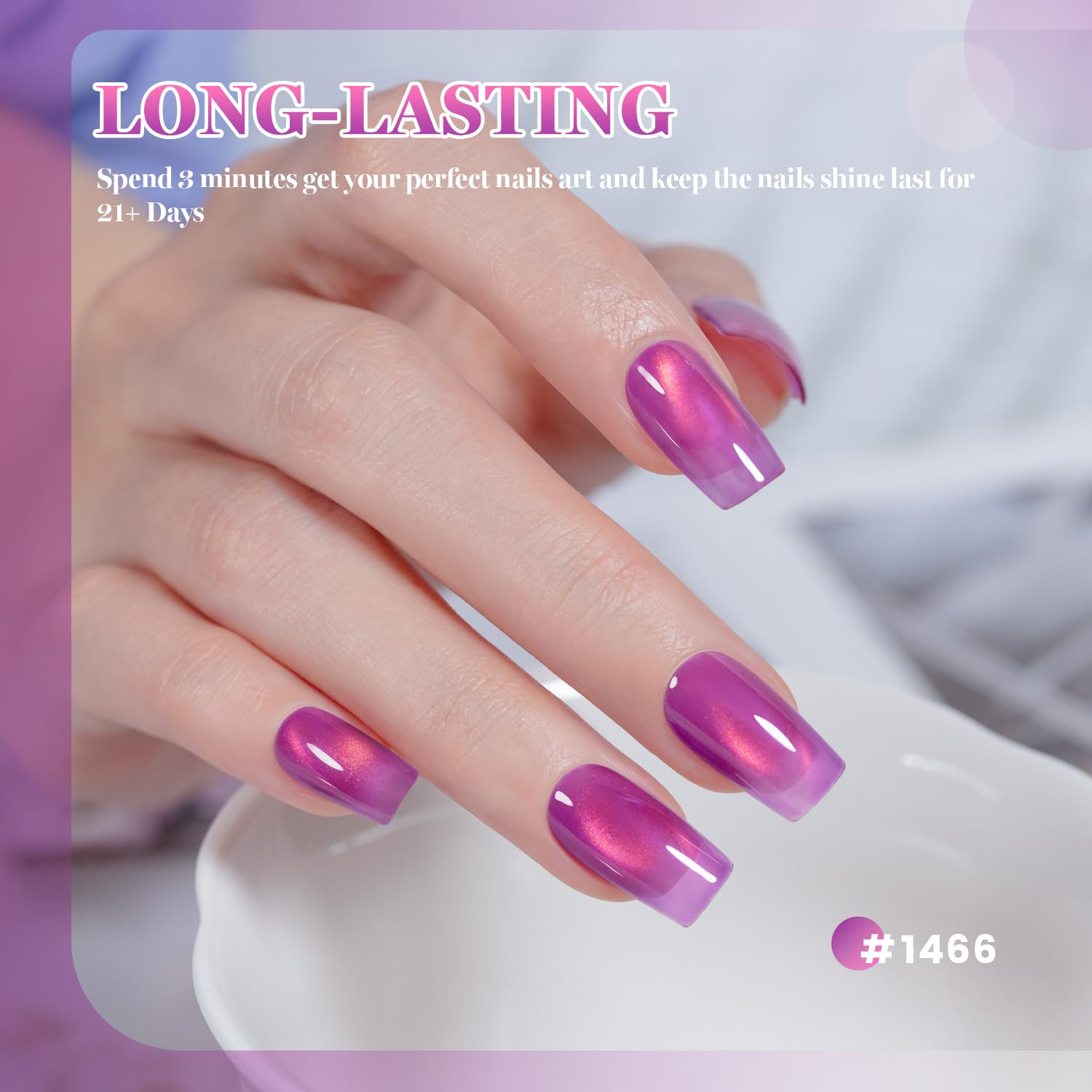 ESMALTE DE UÑAS GEL RARJSM DARK PURPLE CAT EYE 15ML CON IMÁN - 2