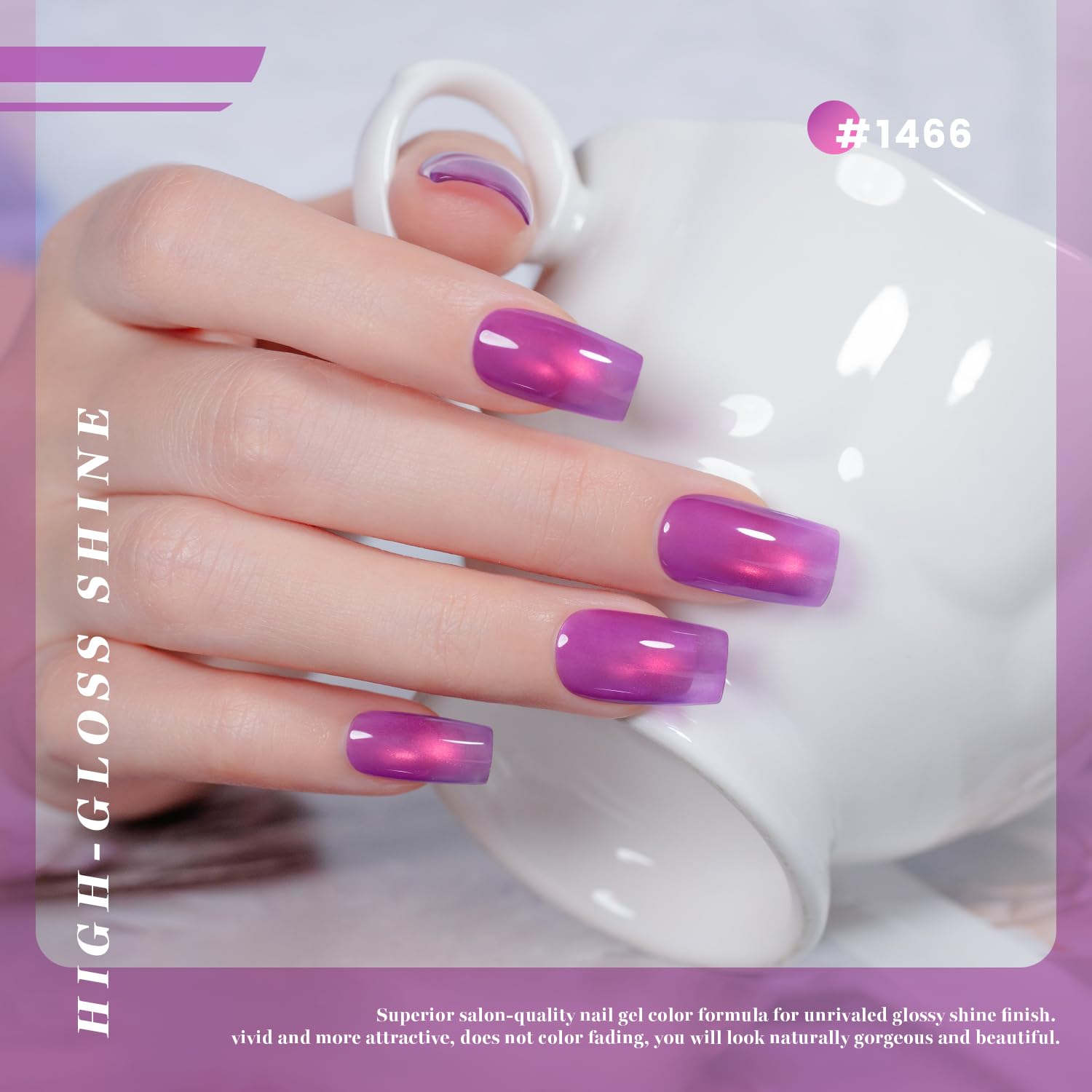 ESMALTE DE UÑAS GEL RARJSM DARK PURPLE CAT EYE 15ML CON IMÁN - 3