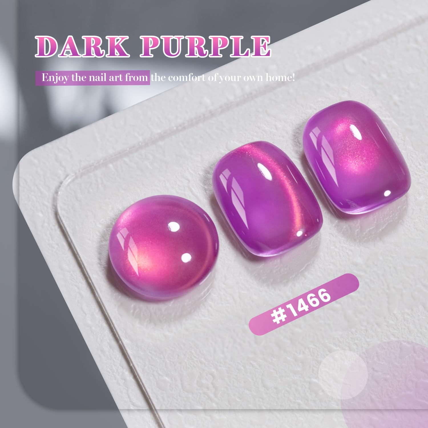 ESMALTE DE UÑAS GEL RARJSM DARK PURPLE CAT EYE 15ML CON IMÁN - 4