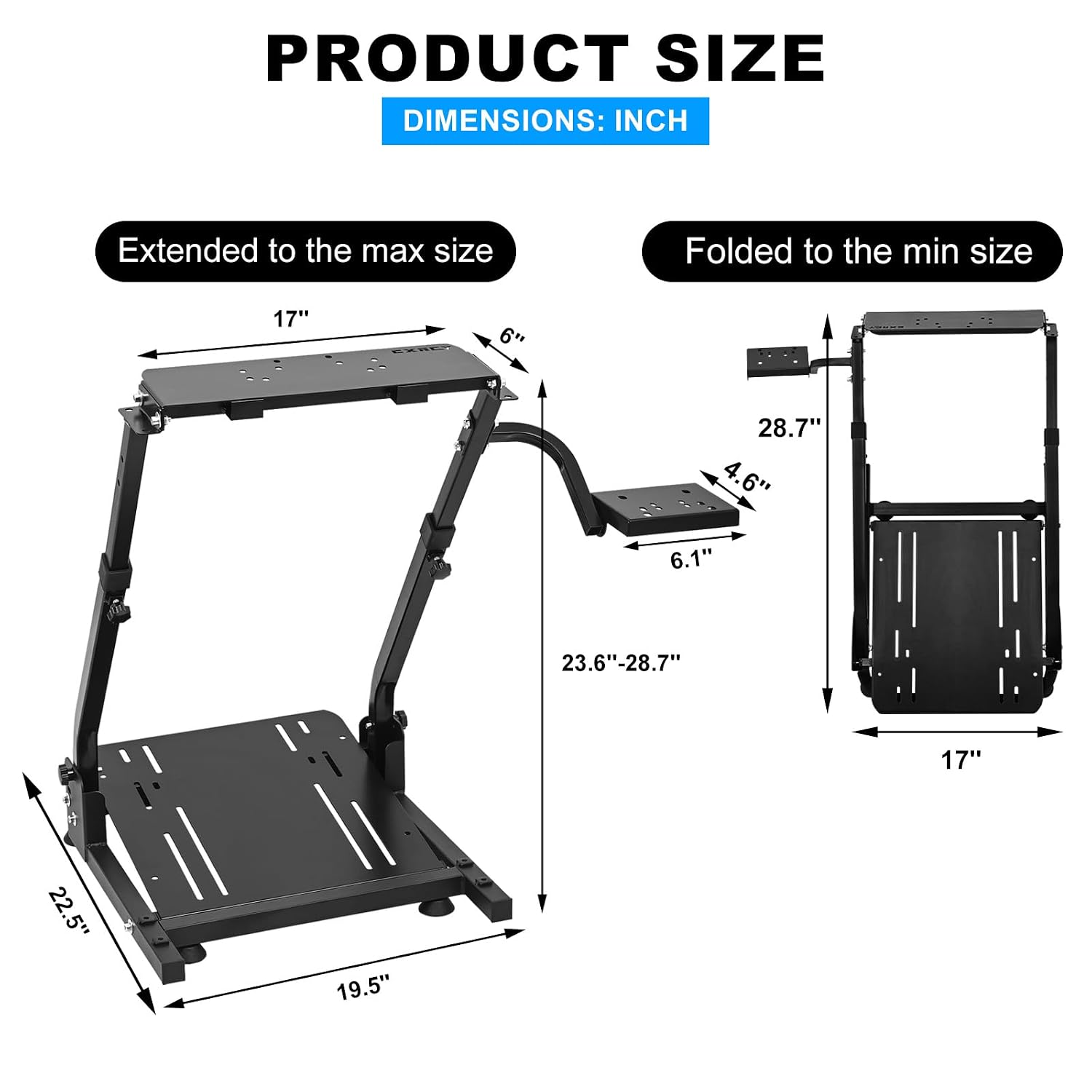 SOPORTE PARA VOLANTE DE CARRERAS CXRCY AJUSTABLE Y PLEGABLE PARA G920 G29 G27 G25 - 2