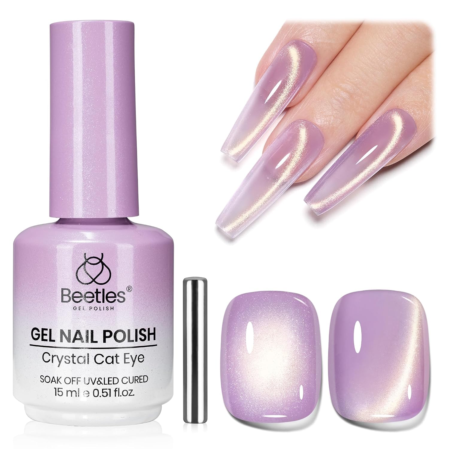 ESMALTE EN GEL BEETLES TWILIGHT DREAM PURPLE CAT EYE 15ML - 1