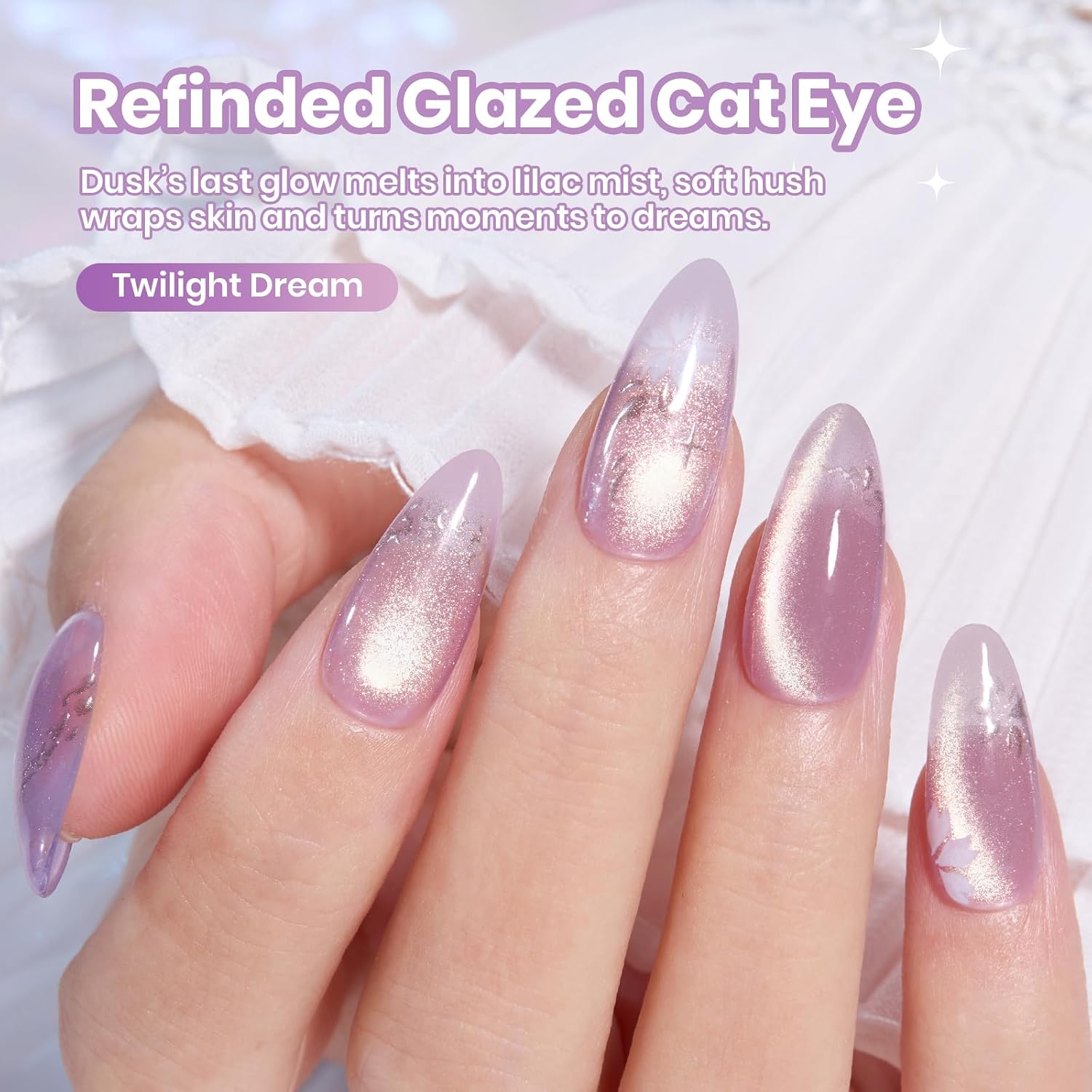 ESMALTE EN GEL BEETLES TWILIGHT DREAM PURPLE CAT EYE 15ML - 3