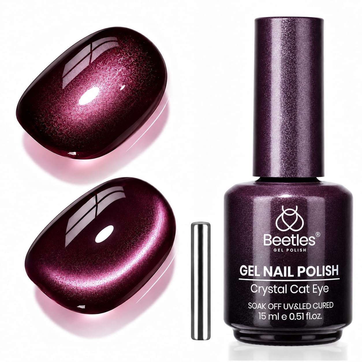 ESMALTE EN GEL BEETLES PURPLE CAT EYE PLUM FIZZ 15ML - 1
