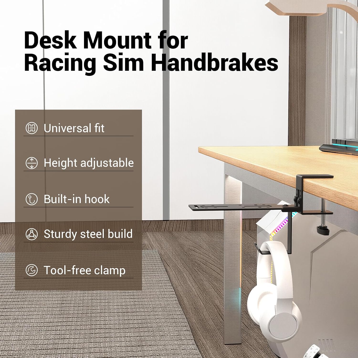 SOPORTE DE ESCRITORIO PARA FRENO DE MANO RACING SILVIP COMPATIBLE CON LOGITECH Y OTROS - 3