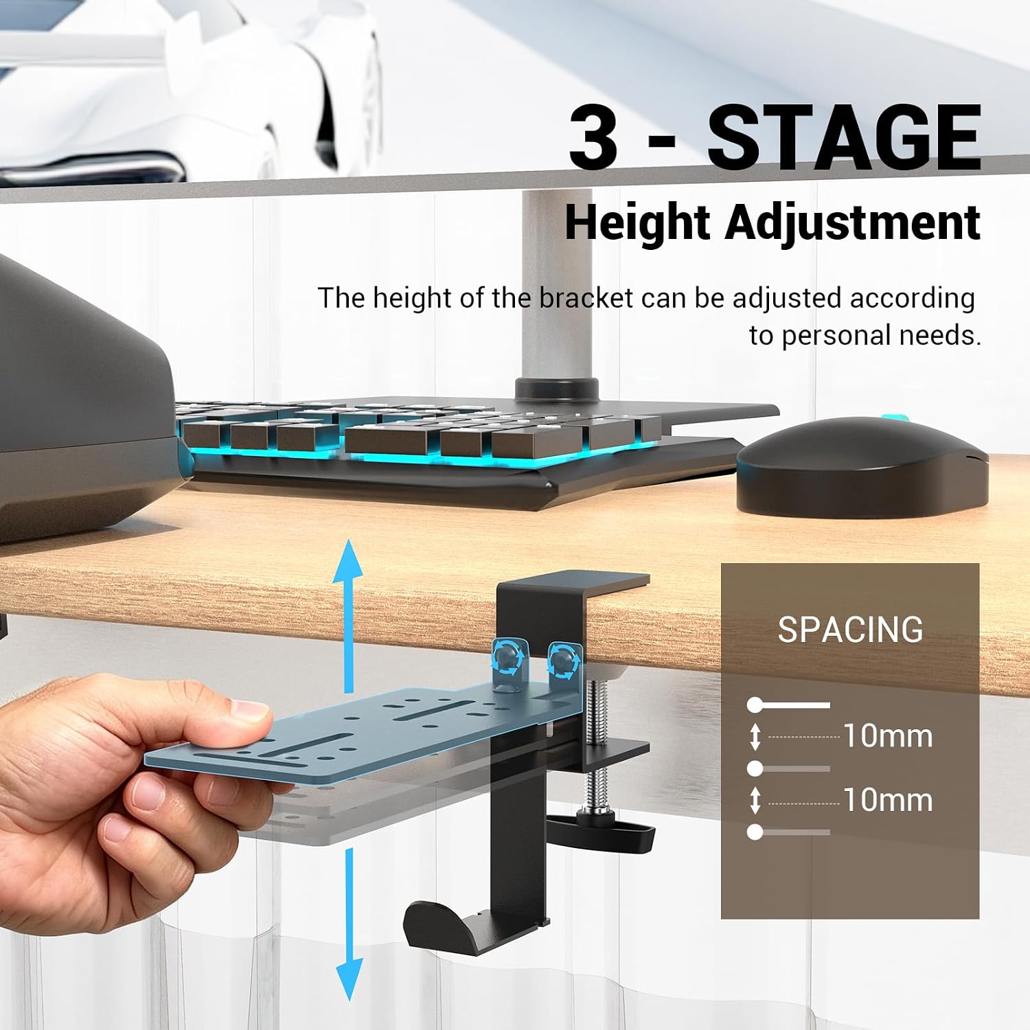 SOPORTE DE ESCRITORIO PARA FRENO DE MANO RACING SILVIP COMPATIBLE CON LOGITECH Y OTROS - 4