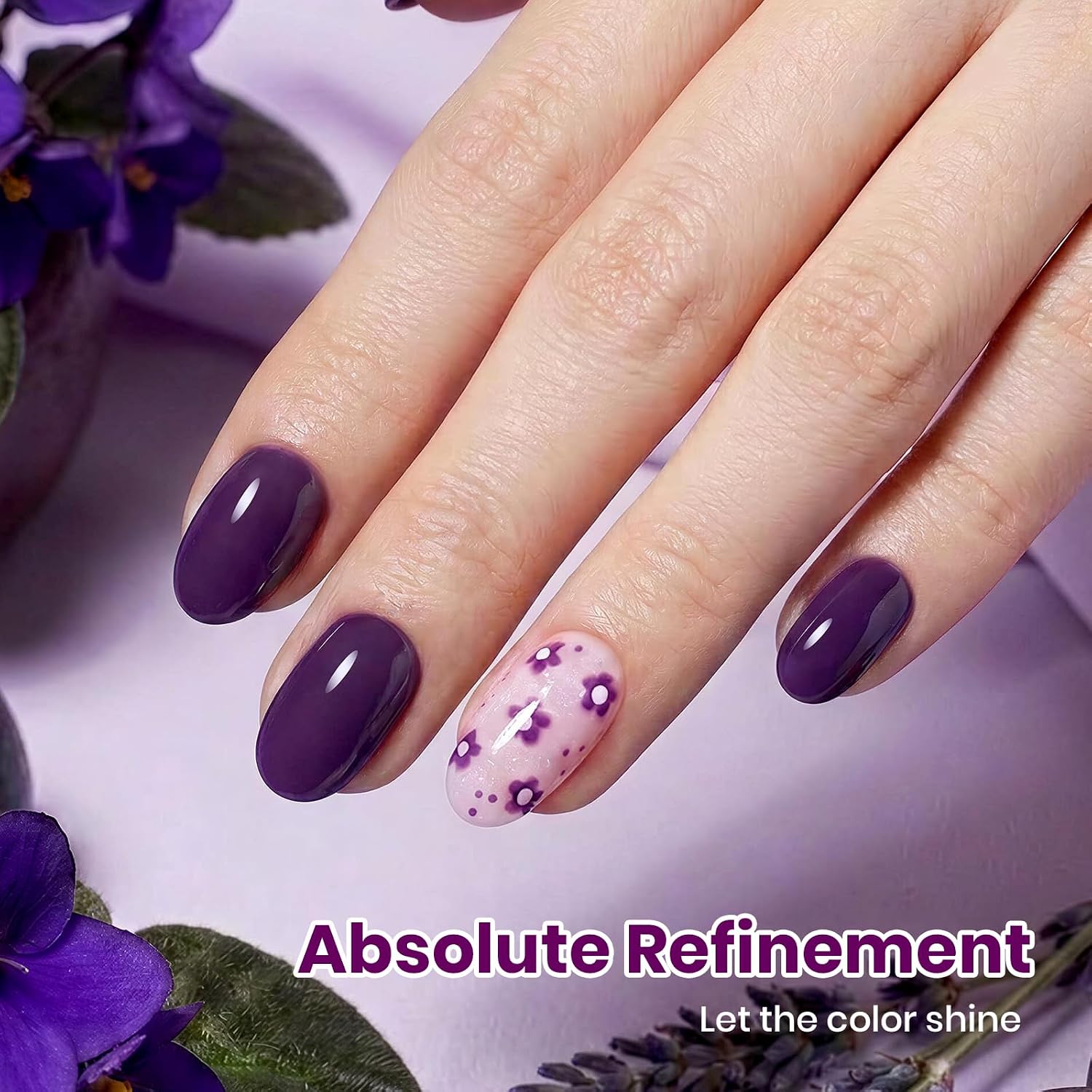 ESMALTE EN GEL BEETLES ROYAL PLUM 15ML COLOR PÚRPURA INTENSO - 3