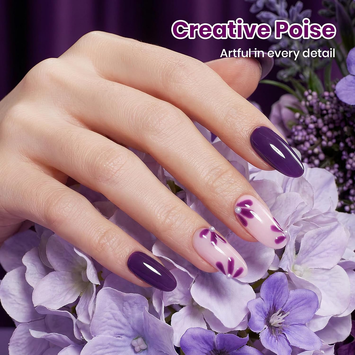 ESMALTE EN GEL BEETLES ROYAL PLUM 15ML COLOR PÚRPURA INTENSO - 4
