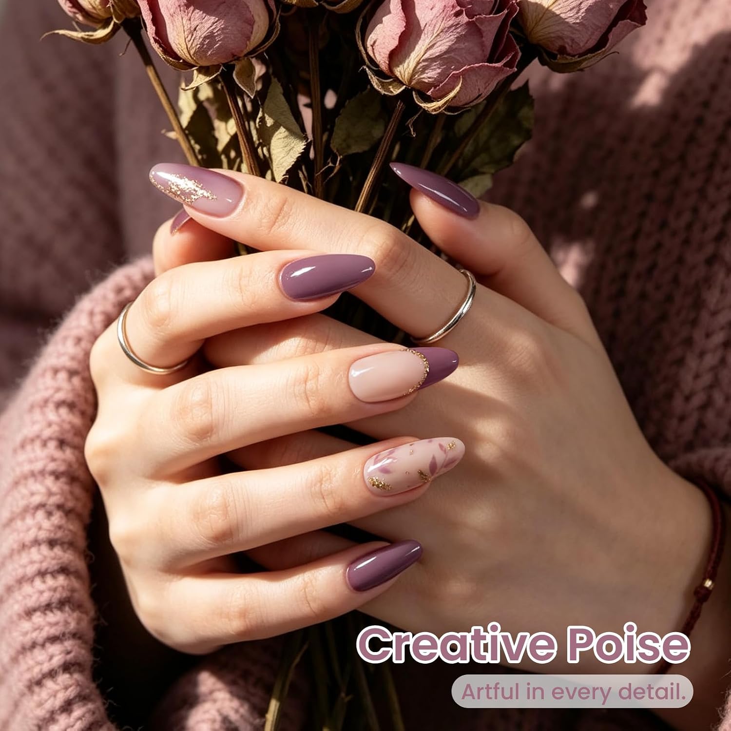 ESMALTE EN GEL BEETLES PURPLE 15ML PÚRPURA OSCURO NUDE MAUVE - 4