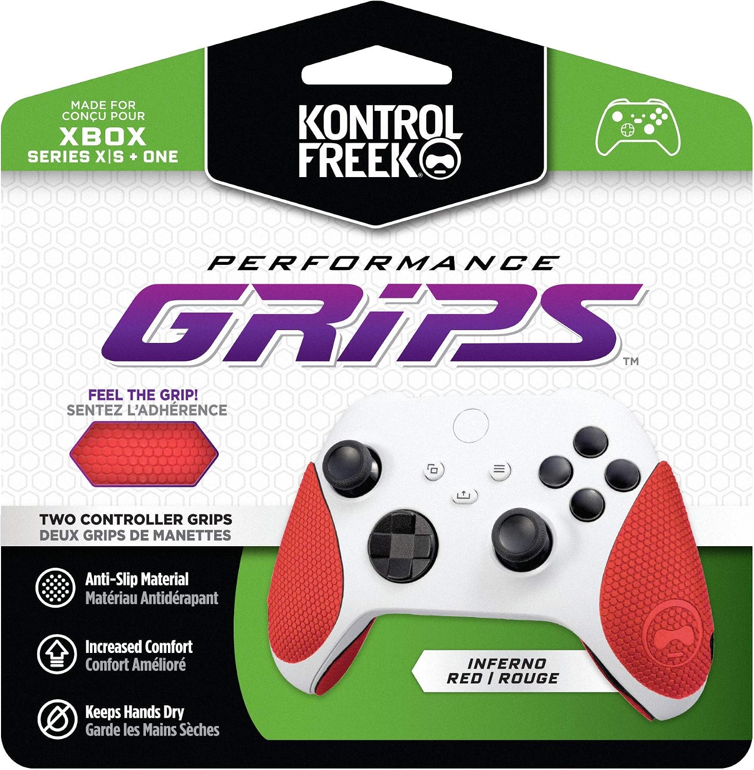 GRIPS PARA CONTROL KONTROLFREEK PERFORMANCE PARA XBOX ONE Y XBOX SERIES X COLOR ROJO INFERNO - 1