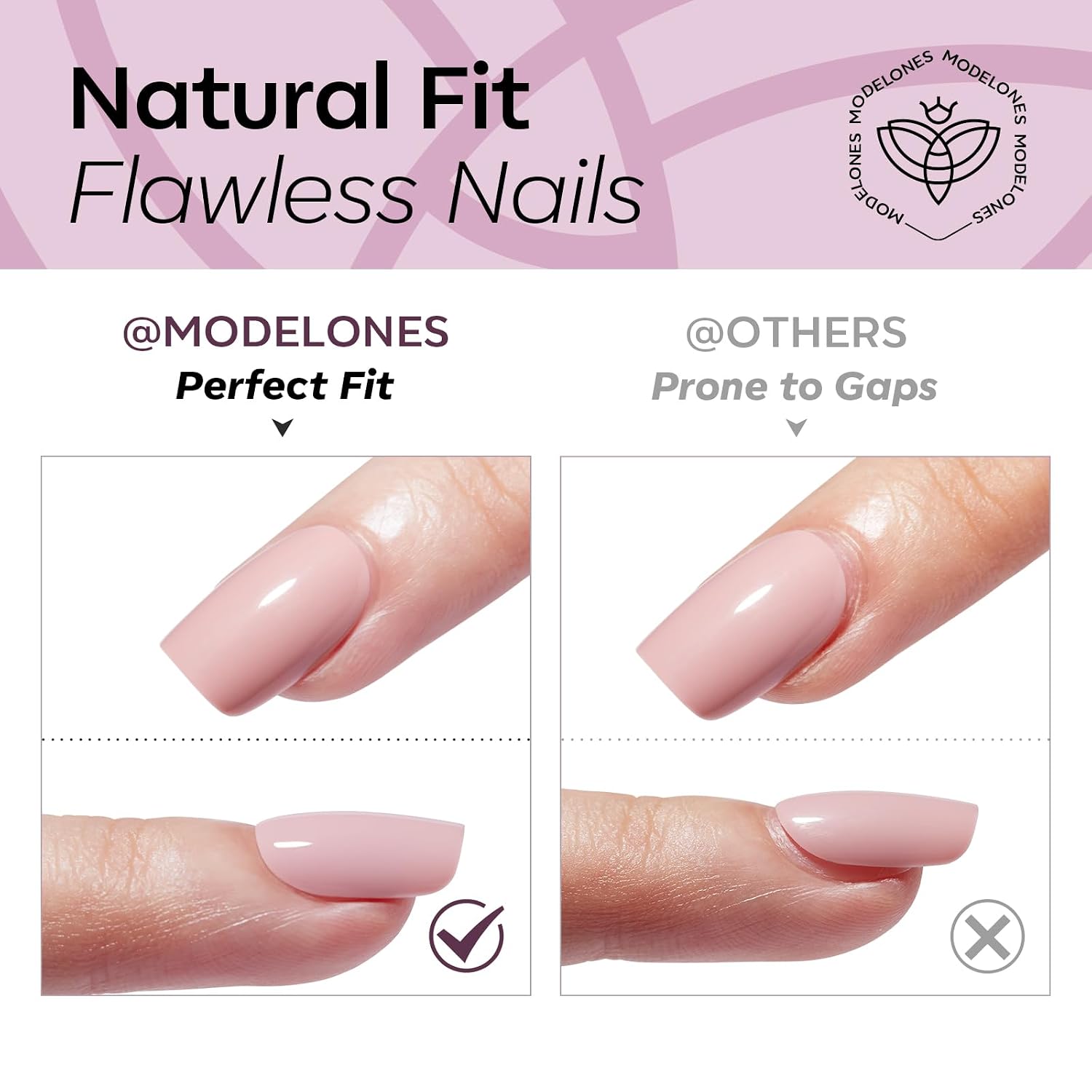 UÑAS POSTIZAS MODELONES PURPLE SILVER CAT EYE CORTAS OVALADAS - 5