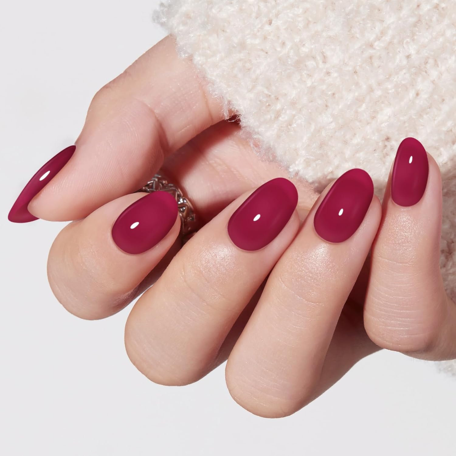 UÑAS POSTIZAS OVALADAS CORTAS MODELONES SHEER PURPLE KIT - 1
