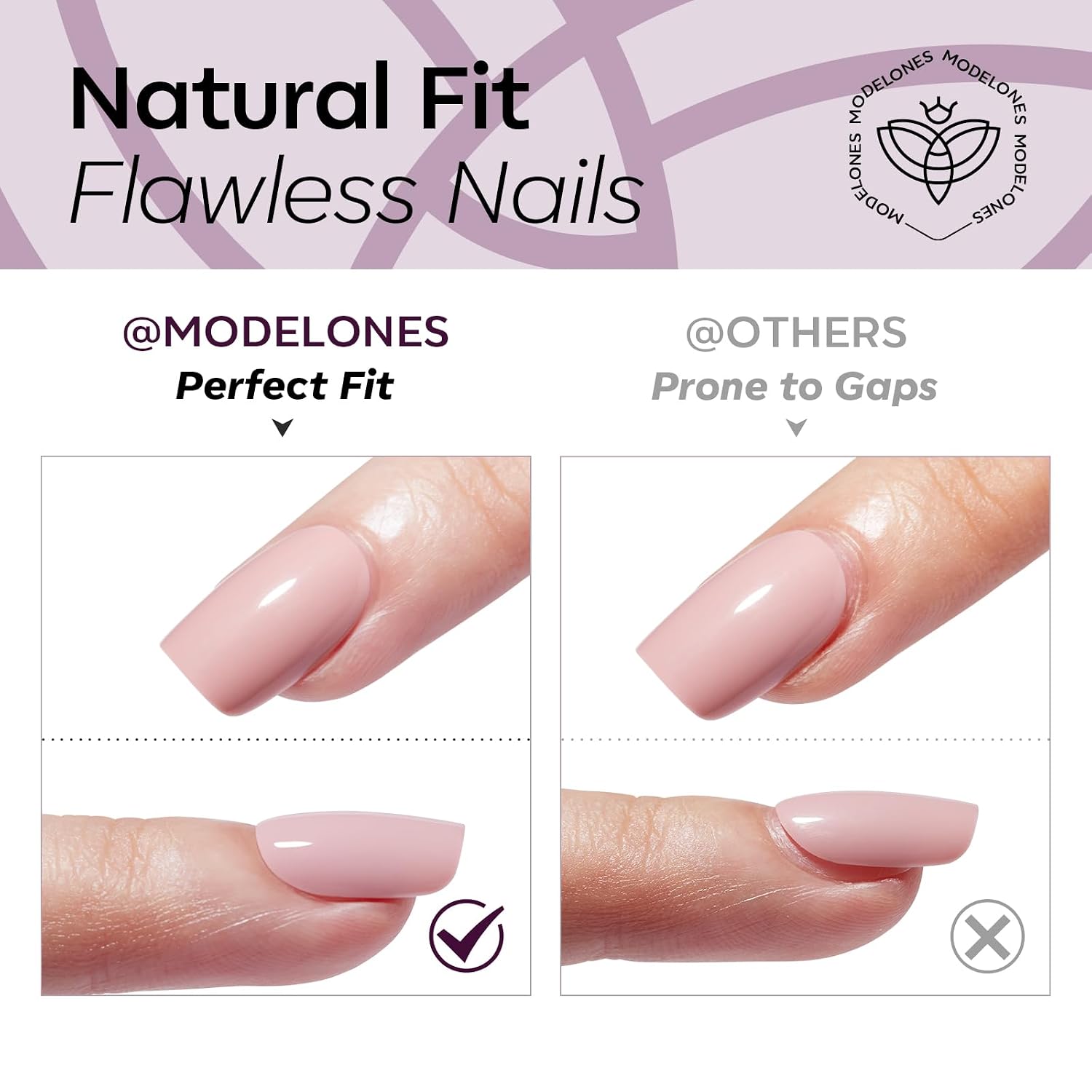 UÑAS POSTIZAS MODELONES PURPLE CAT EYE CORTAS OVALADAS KIT - 5