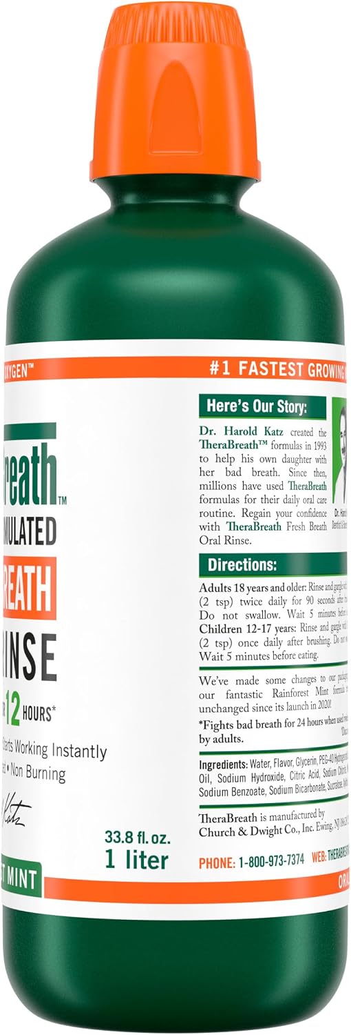 ENJUAGUE BUCAL THERABREATH FRESH BREATH RAINFOREST MINT 1 L - 2
