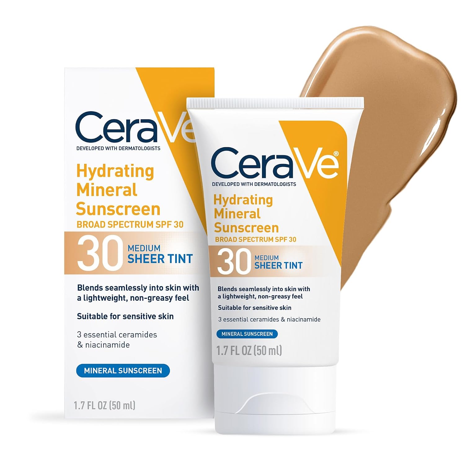 PROTECTOR SOLAR FACIAL MINERAL CON COLOR CERAVE SPF 30 HIDRATANTE MEDIO 50ML - 1