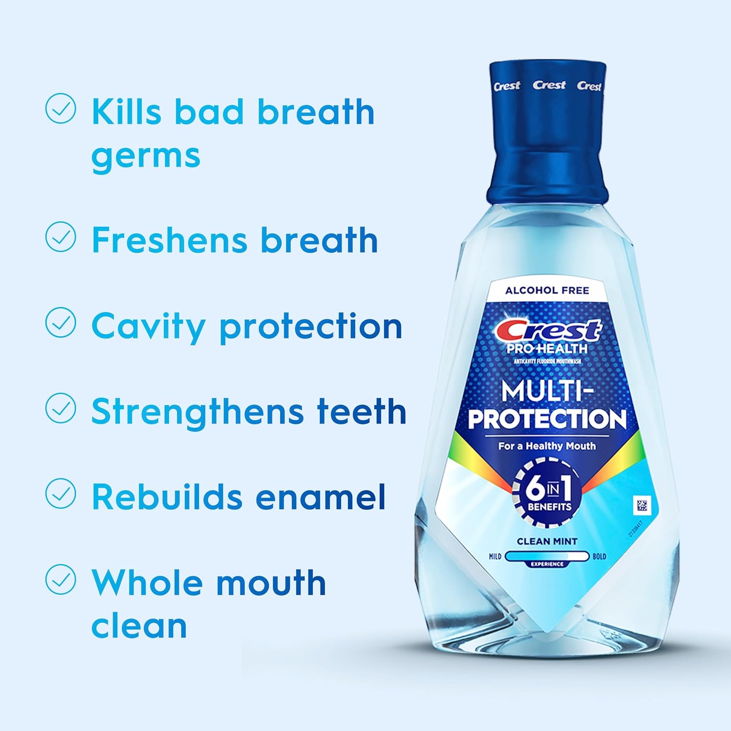 ENJUAGUE BUCAL CREST PRO HEALTH ADVANCED MULTI-PROTECTION SIN ALCOHOL MENTA FRESCA 500 ML PACK 4 - 4