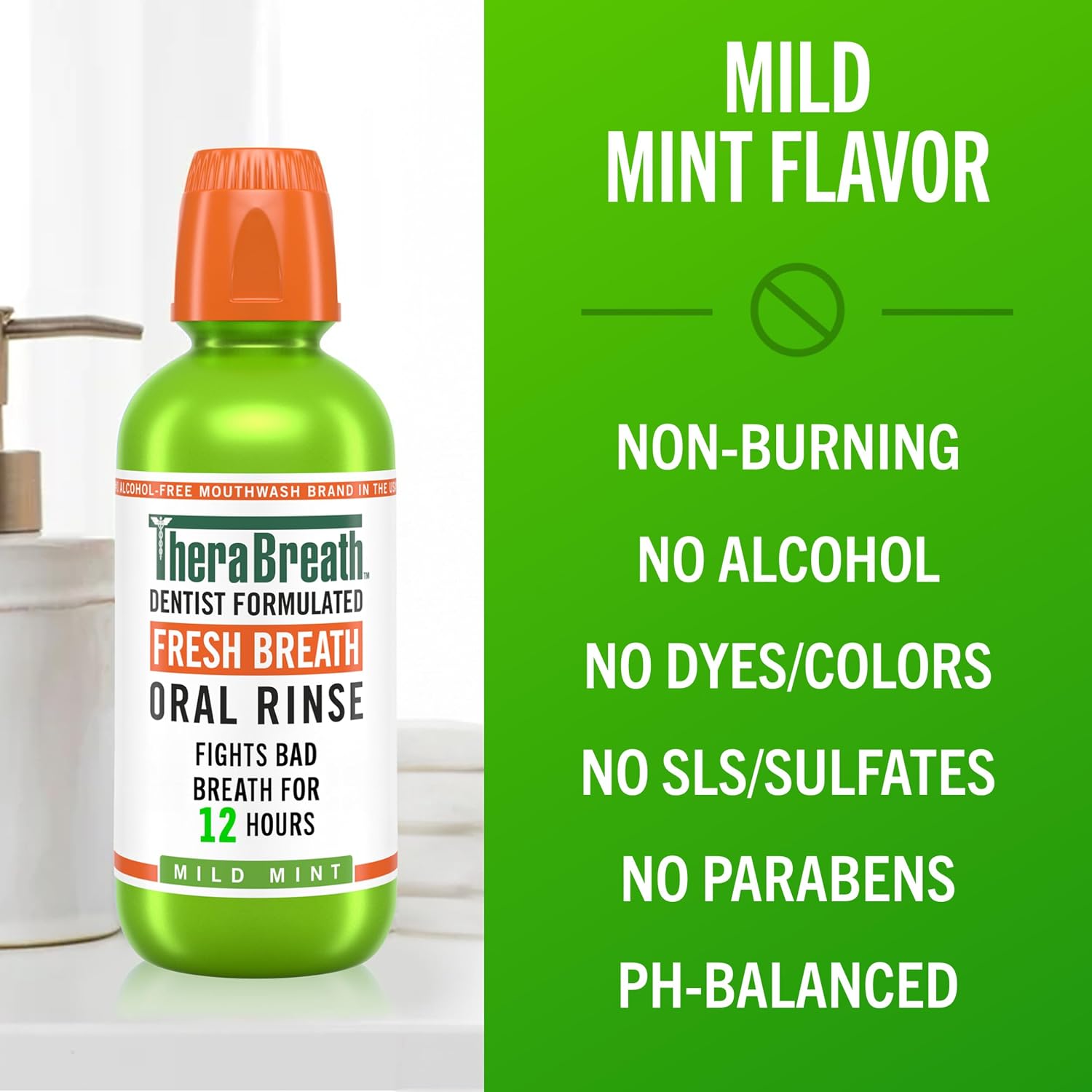 ENJUAGUE BUCAL THERABREATH FRESH BREATH MENTA SUAVE 1 LITRO - 5