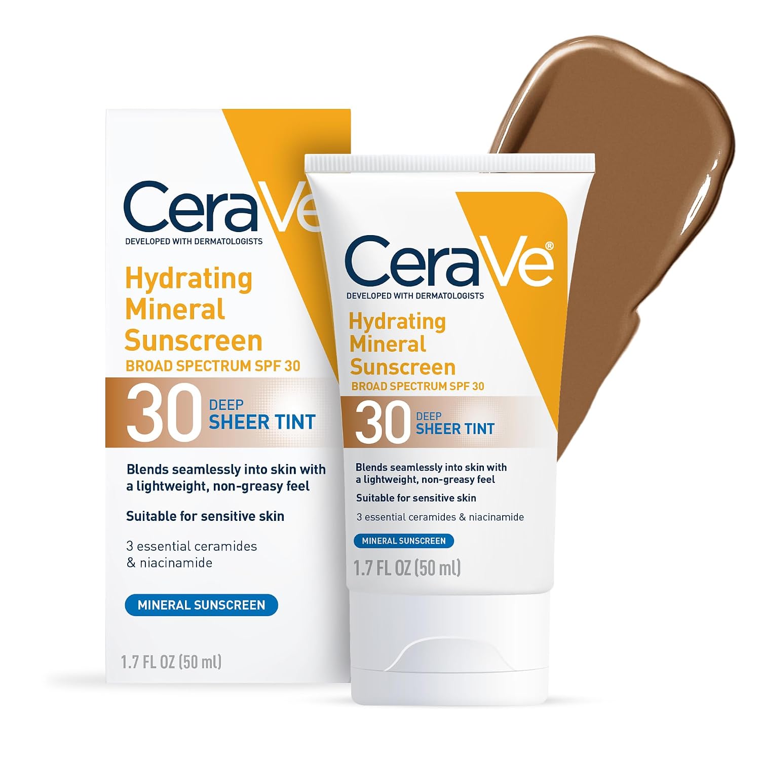 PROTECTOR SOLAR FACIAL MINERAL CON COLOR CERAVE SPF 30 HIDRATANTE DEEP 50ML - 1
