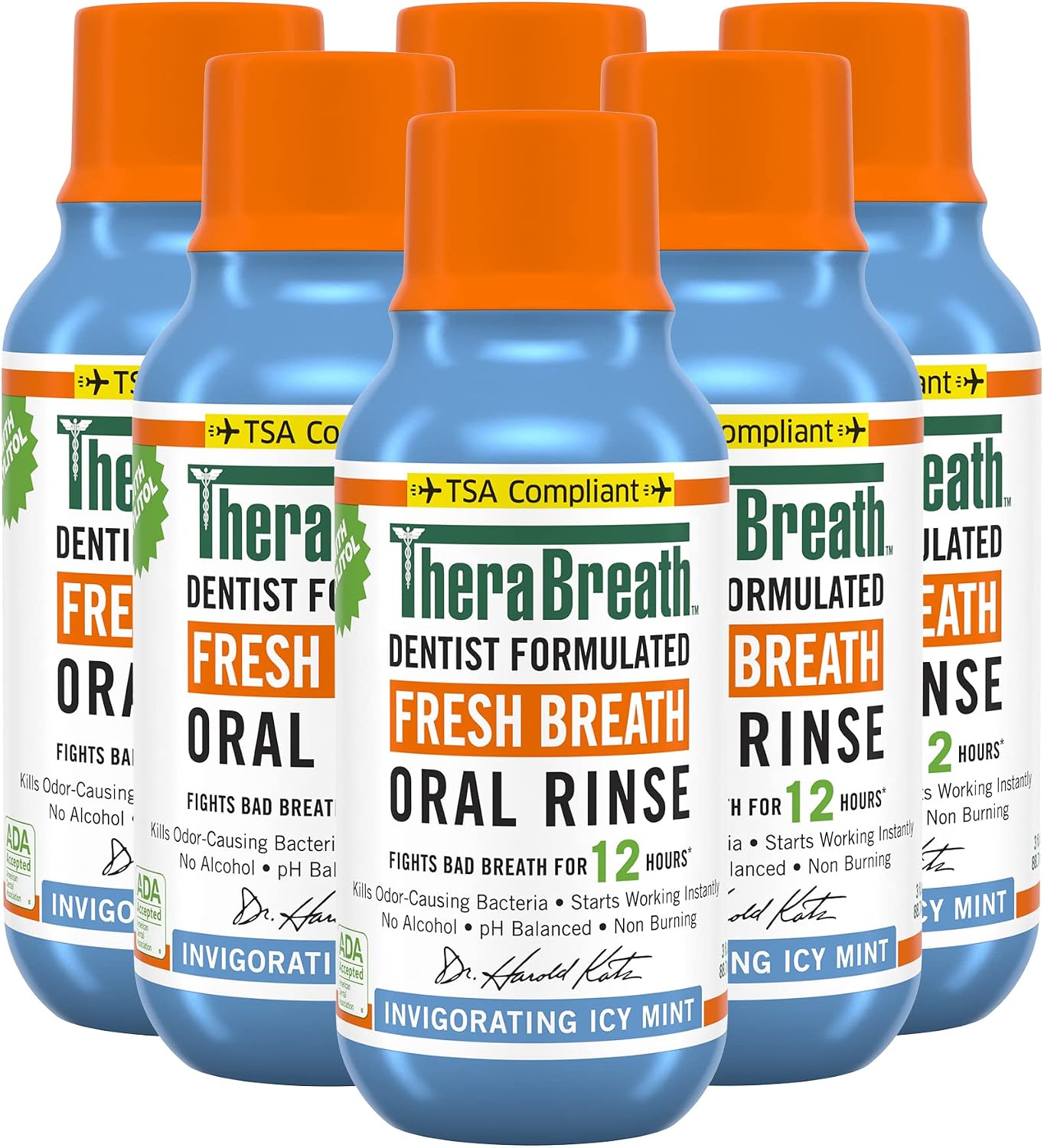 ENJUAGUE BUCAL THERABREATH FRESH BREATH ICY MINT 3 OZ PACK DE 6 - 1