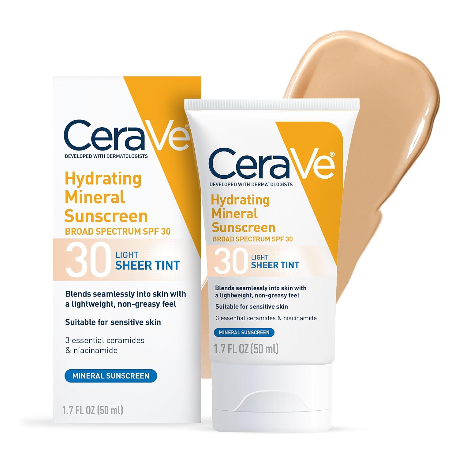 PROTECTOR SOLAR FACIAL MINERAL CON COLOR CERAVE SPF 30 HIDRATANTE LIGHT 50ML - 1