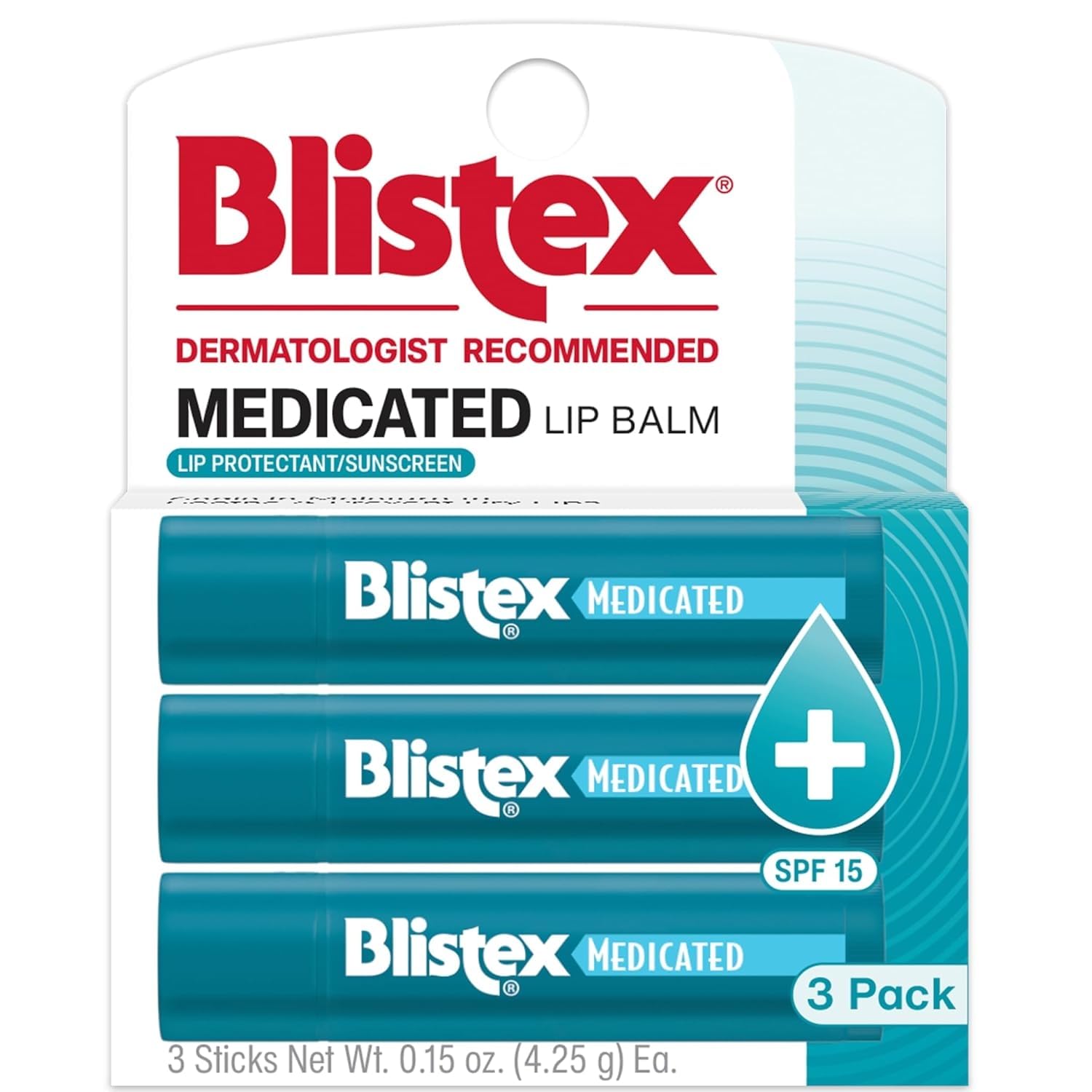 BÁLSAMO LABIAL MEDICADO BLISTEX SPF 15 0.15 OZ PACK 3
