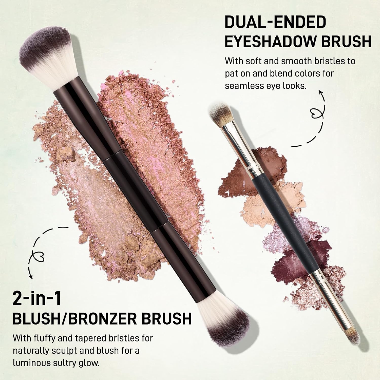 SET DE MAQUILLAJE UCANBE FULL SIZE BAKED PALETTE CON RUBOR, BRONZER, 8 SOMBRAS Y BROCHAS - 3