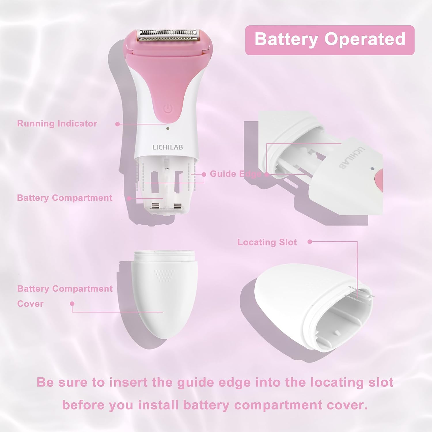 AFEITADORA ELÉCTRICA PARA MUJER LICHILAB BIKINI TRIMMER ROSA - 3