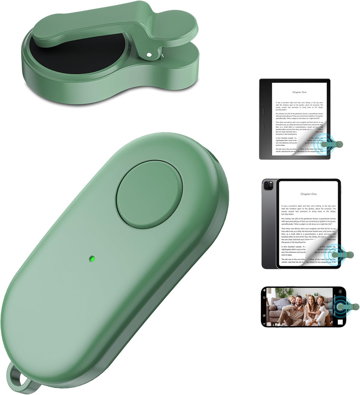 CONTROL REMOTO HIGHGO PARA PASAR PÁGINAS KINDLE PAPERWHITE OASIS KOBO VERDE - 1