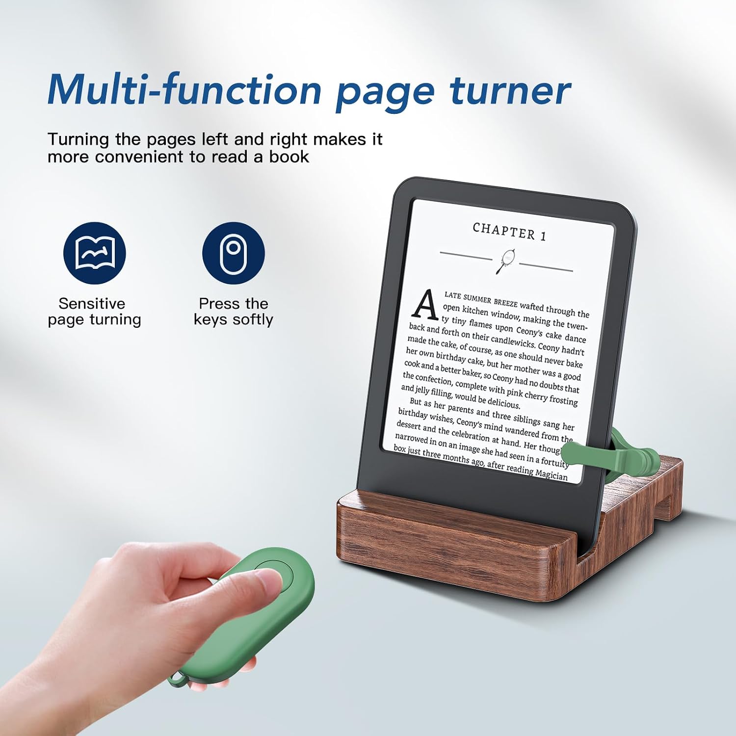 CONTROL REMOTO HIGHGO PARA PASAR PÁGINAS KINDLE PAPERWHITE OASIS KOBO VERDE - 2