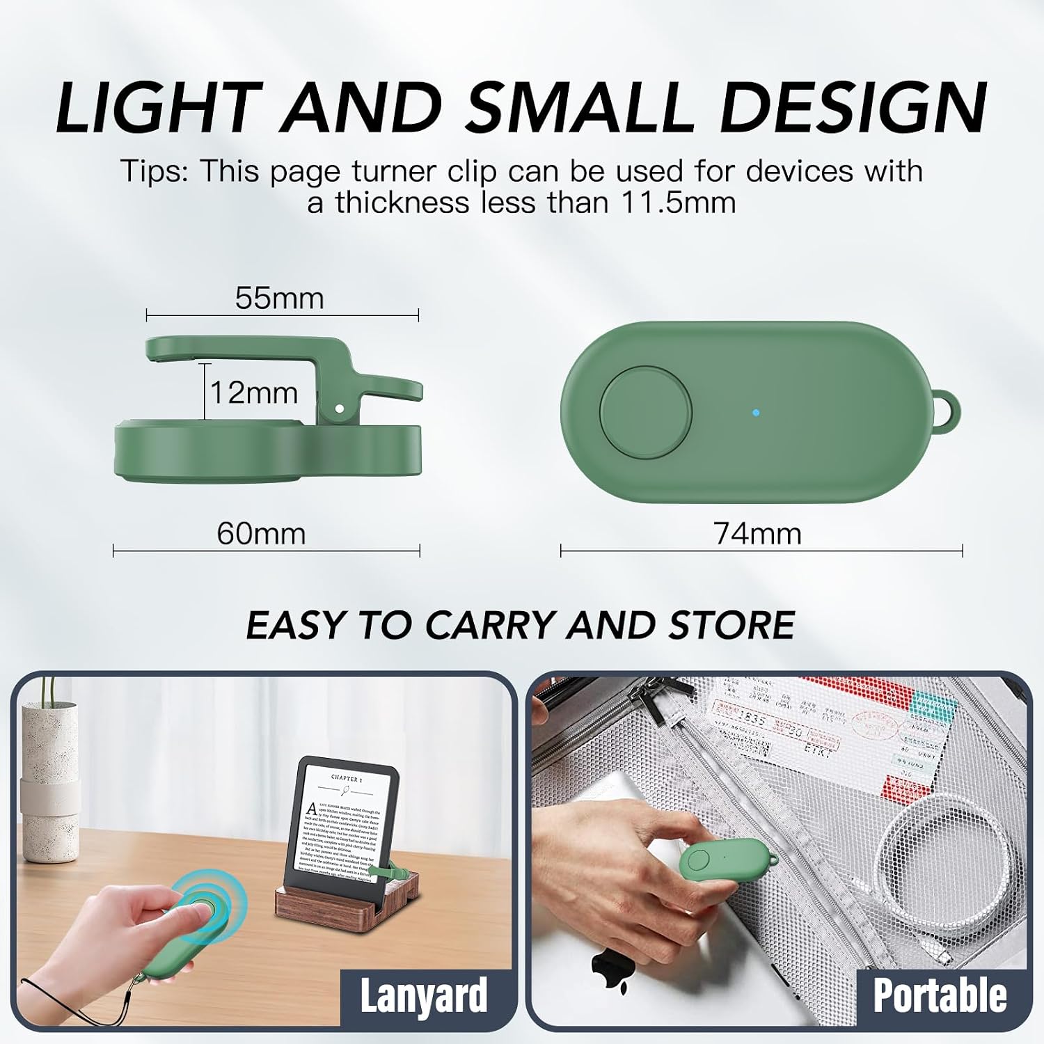 CONTROL REMOTO HIGHGO PARA PASAR PÁGINAS KINDLE PAPERWHITE OASIS KOBO VERDE - 4