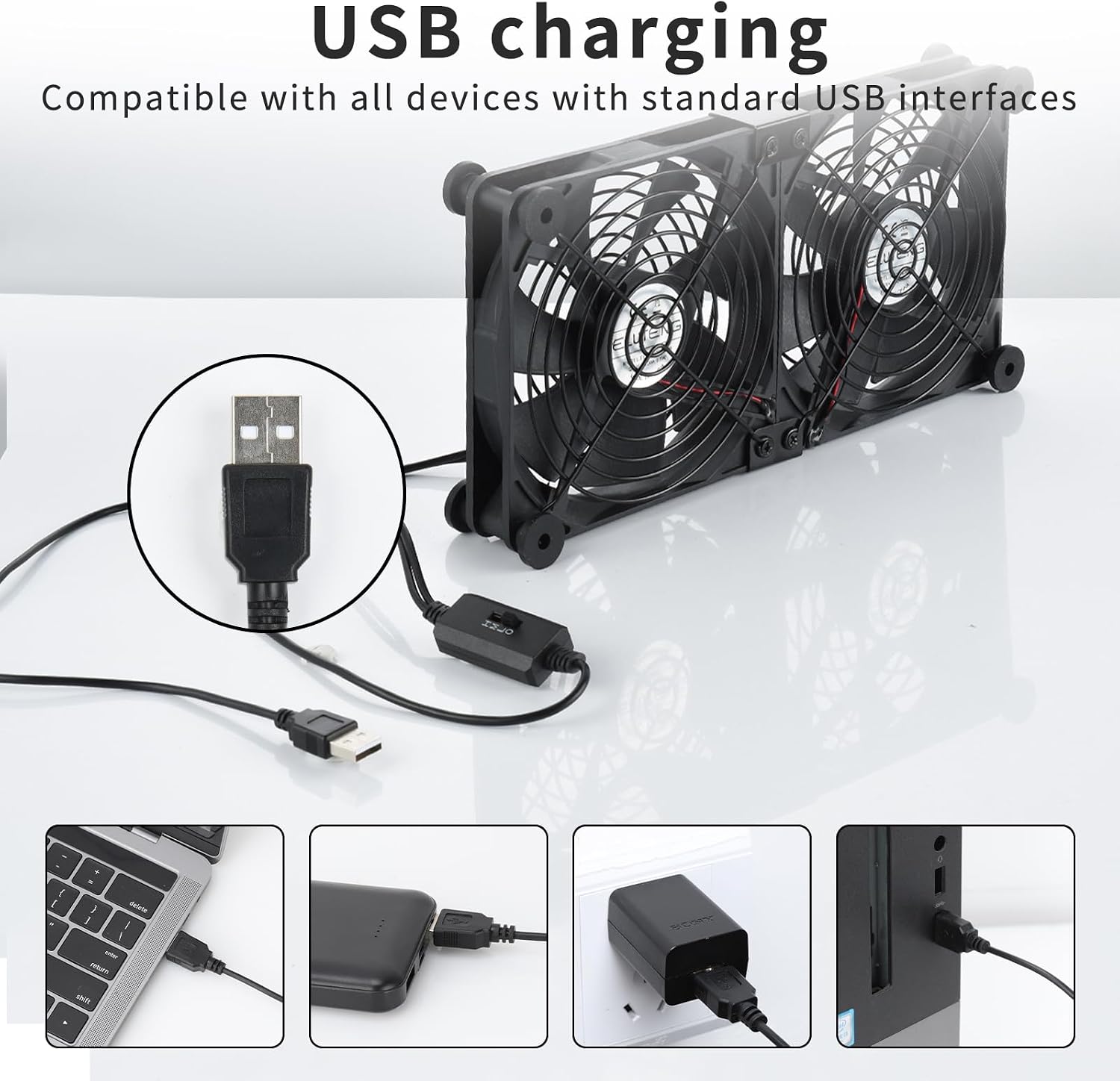COOLER INTERNO ELUTENG DUAL AC USB 140MM CON CONTROL DE 3 VELOCIDADES - 2
