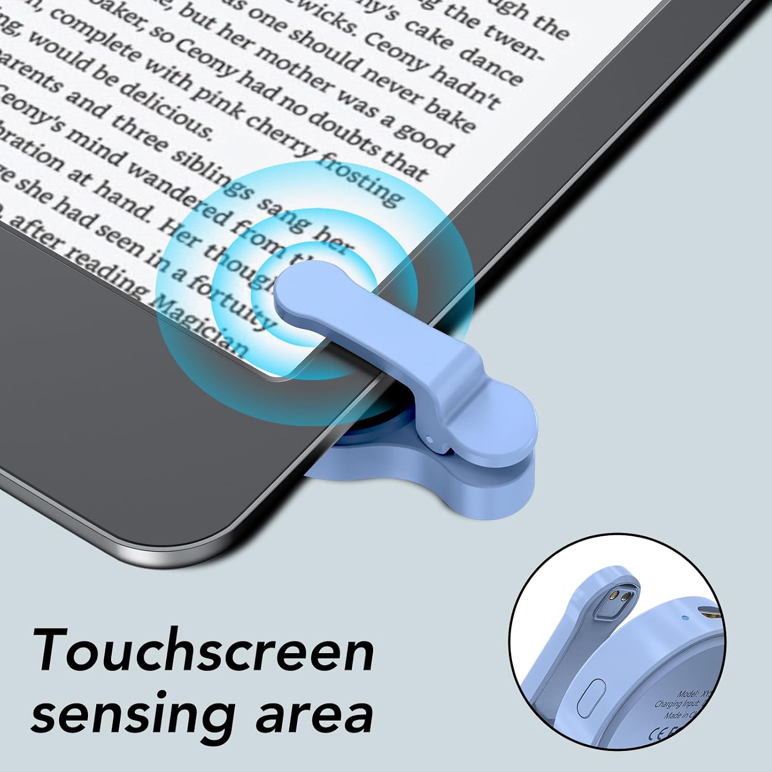 CONTROL REMOTO PARA PASAR PÁGINAS HIGHGO COMPATIBLE CON KINDLE PAPERWHITE, OASIS, KOBO Y TABLETS ANDROID IOS AZUL - 2