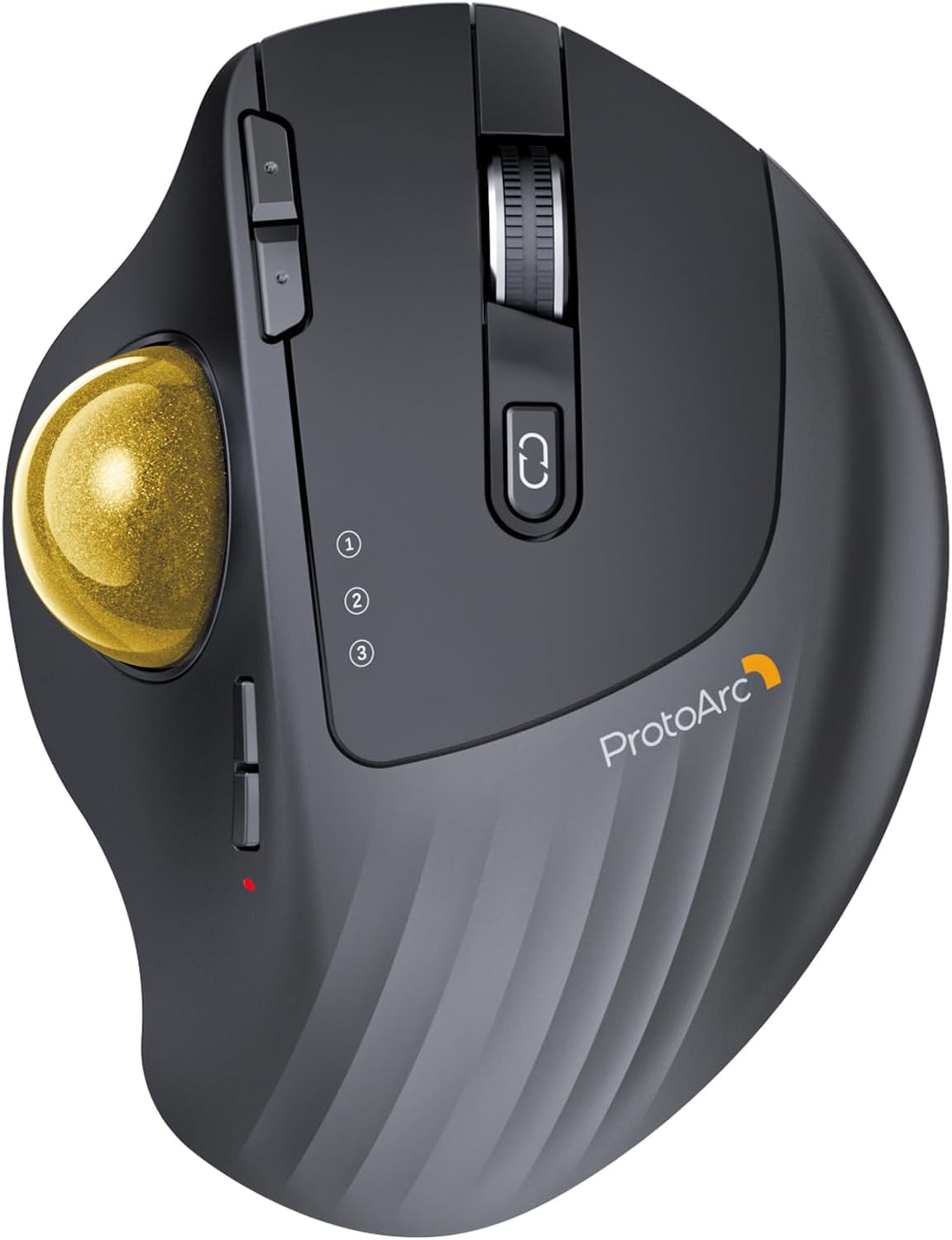 MOUSE TRACKBALL INALÁMBRICO PROTOARC EM01 NL RECARGABLE CONTROL CON PULGAR DORADO - 1
