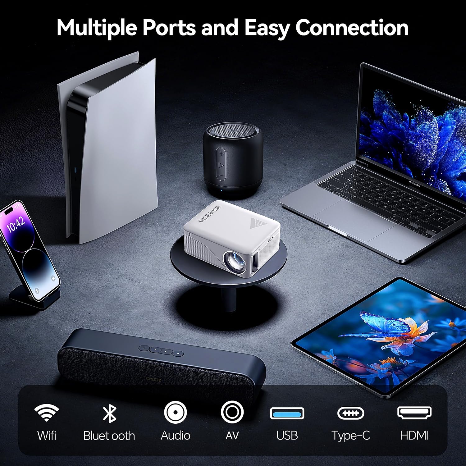 PROYECTOR PORTÁTIL NASIN VF330 CON WIFI Y BLUETOOTH 720P NATIVO 200 PULGADAS - 3