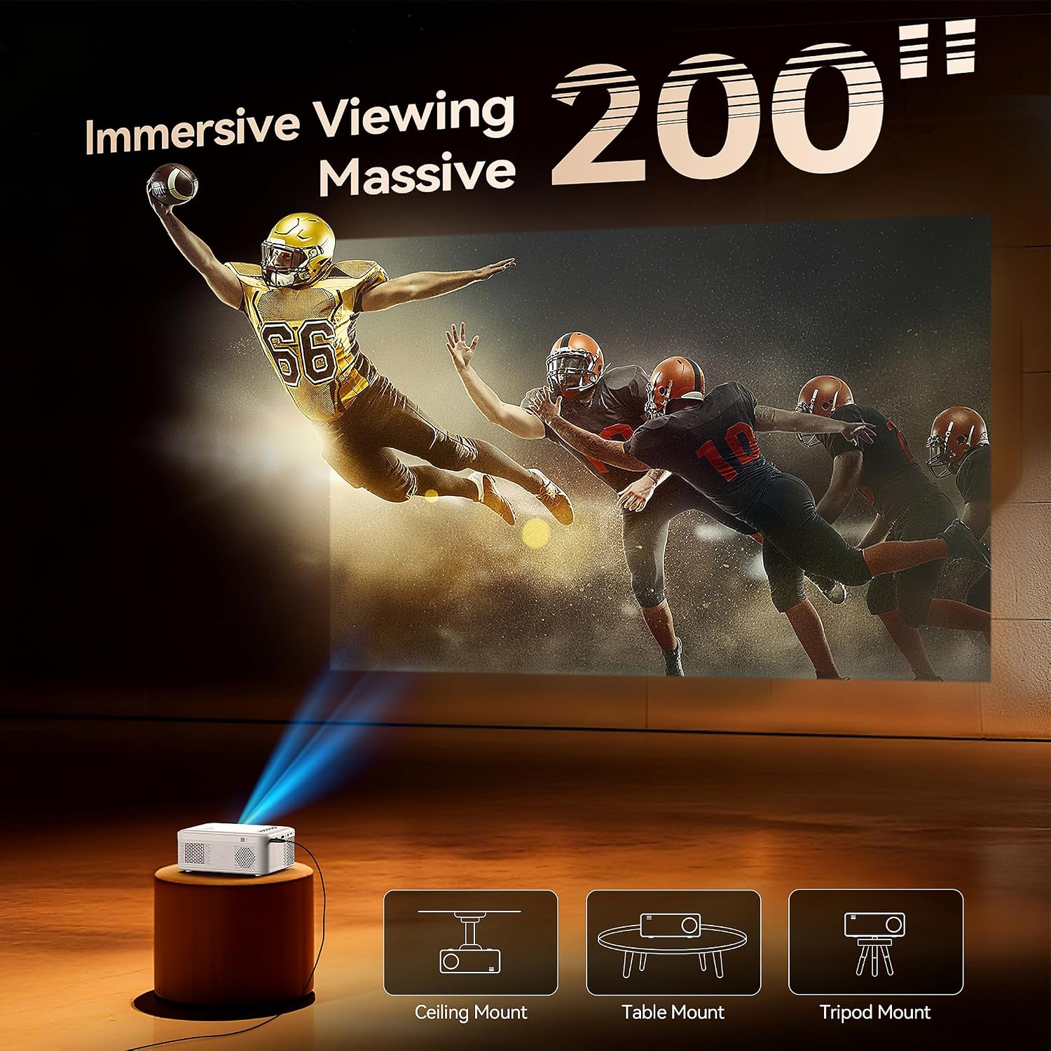 PROYECTOR PORTÁTIL NASIN VF330 CON WIFI Y BLUETOOTH 720P NATIVO 200 PULGADAS - 5