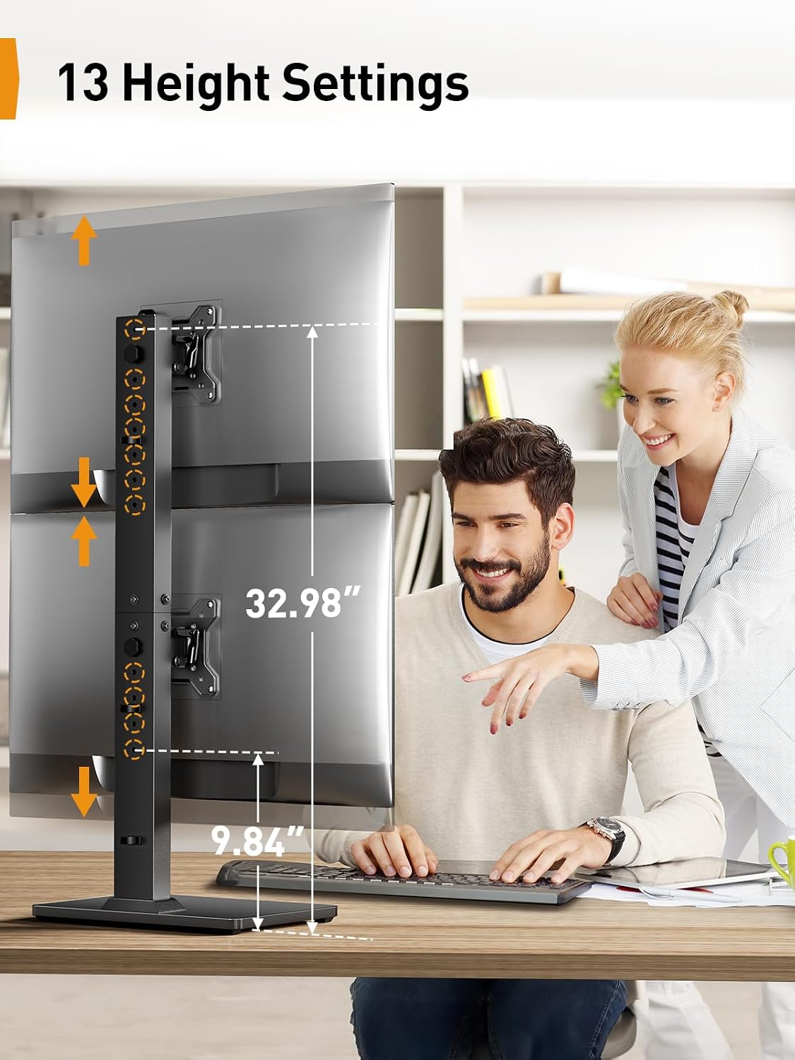 SOPORTE VERTICAL DOBLE PARA MONITORES PERLEGEAR 13-40 PULGADAS HASTA 20 KG - 4