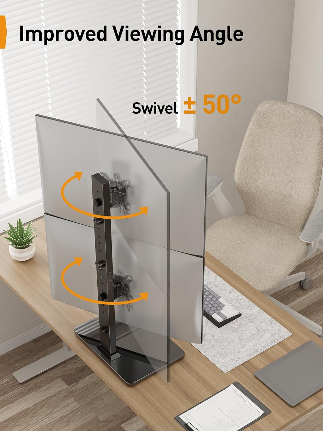 SOPORTE VERTICAL DOBLE PARA MONITORES PERLEGEAR 13-40 PULGADAS HASTA 20 KG - 5