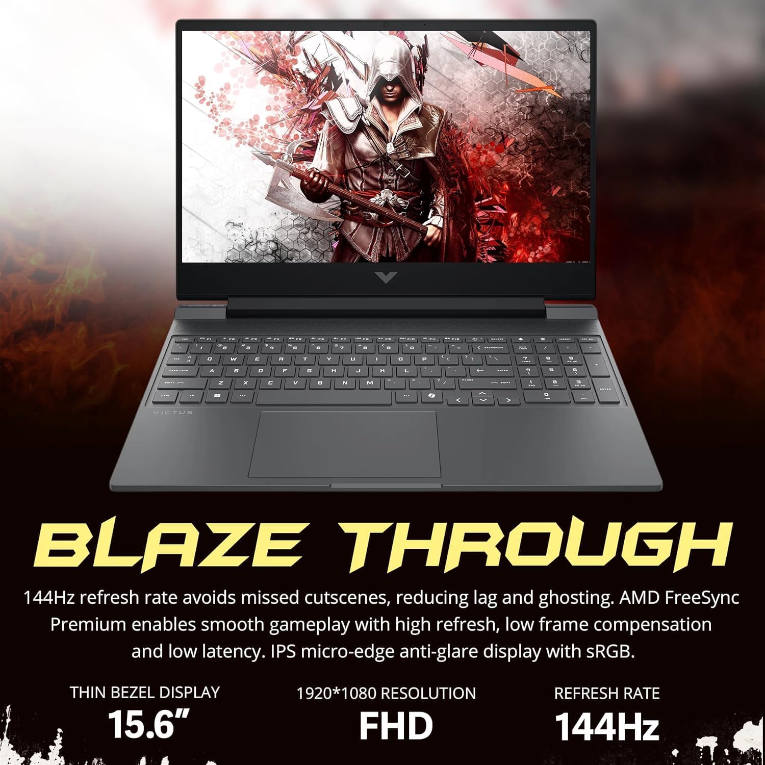 LAPTOP HP VICTUS 15 GAMING 15.6' FHD 144HZ RYZEN 7 7445HS 16GB DDR5 512GB SSD RTX 4050 6GB (RENOVADO) - 3